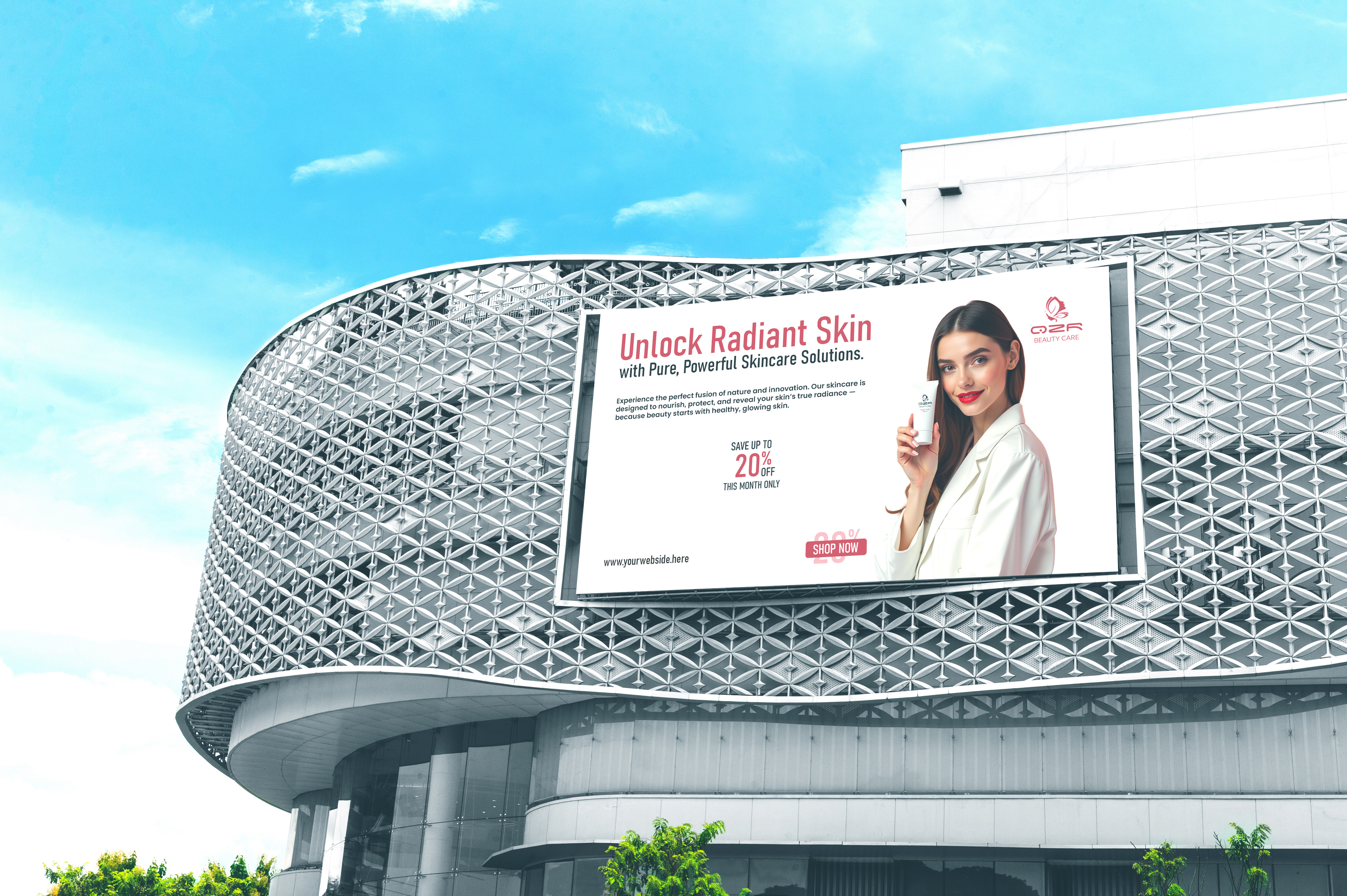 Skincare Billboard Template | Beauty & Cosmetic Outdoor Advertis advertising design beauty billboard beauty design beauty marketing billboard design branding design commercial design cosmetic advertising cosmetic design luxury design minimal design modern design outdoor advertising print design product advertising product promotion skincare ad skincare design skincare marketing visual design