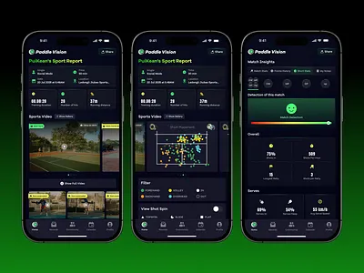 Paddle Vision – Sports Analytics Mobile App app design data visualization ios live score live score app live streaming app match highlight match tracker app mobile app mobile application mobile ui product design real time data sport tracking app sports analytics sports app sports design sports ui ui ux ux design