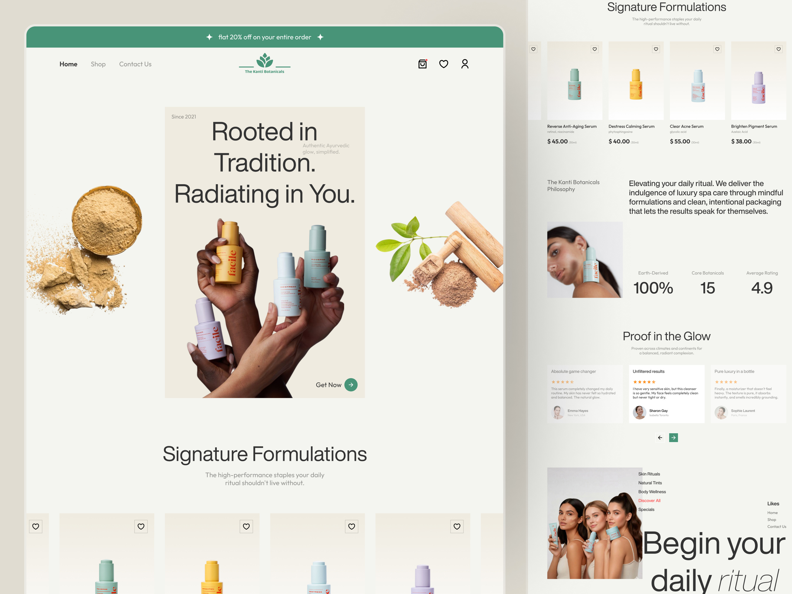 Ayurvedic Skincare Landing Page 