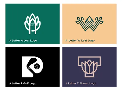 Premium Readymade Logo – Limited & Exclusive business elegant flower golf identity initial a initial t initita p leaf luxury minimalist organic tulip