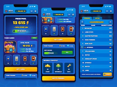 Mobile Game Social Features | Void Conqueror 2d game casual game clicker game game assets game design game ui gamification idle game invite friends leaderboard mobile game mobile ui referral referral system rewards social features telegram game telegram mini app ui design ux design