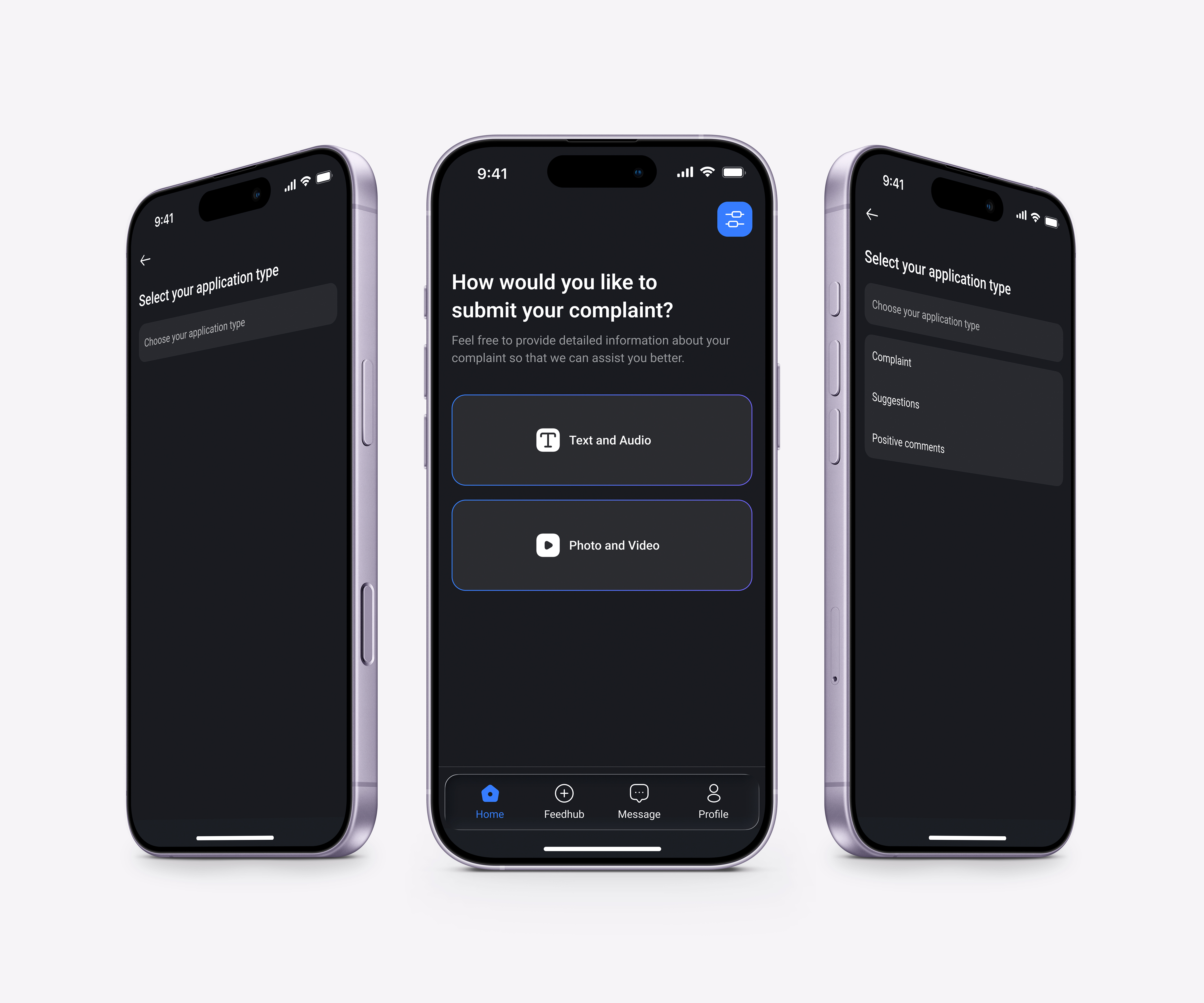 FeedHub — Customer Complaint Platform UI
