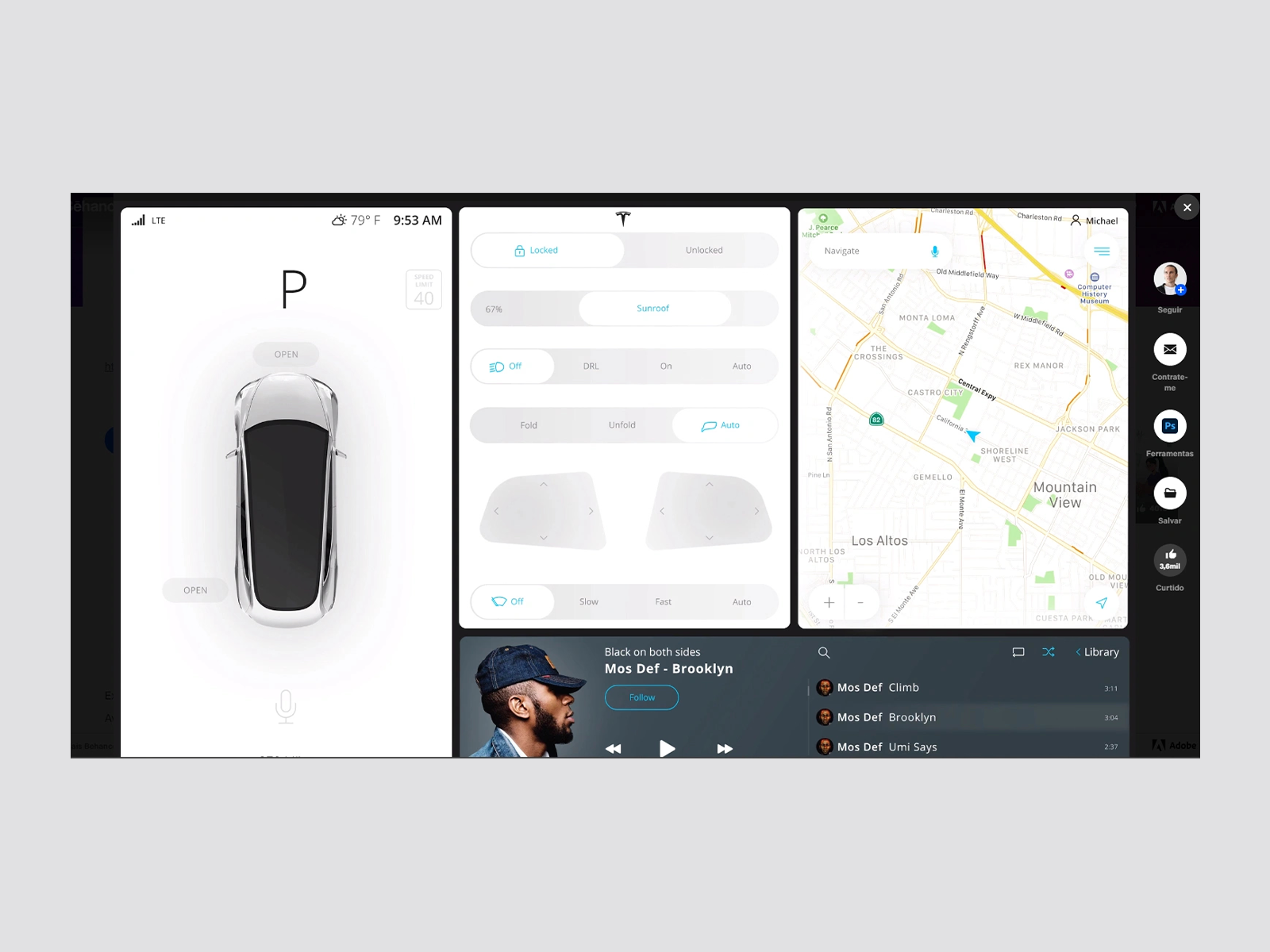 Car Control Panel Dashboard