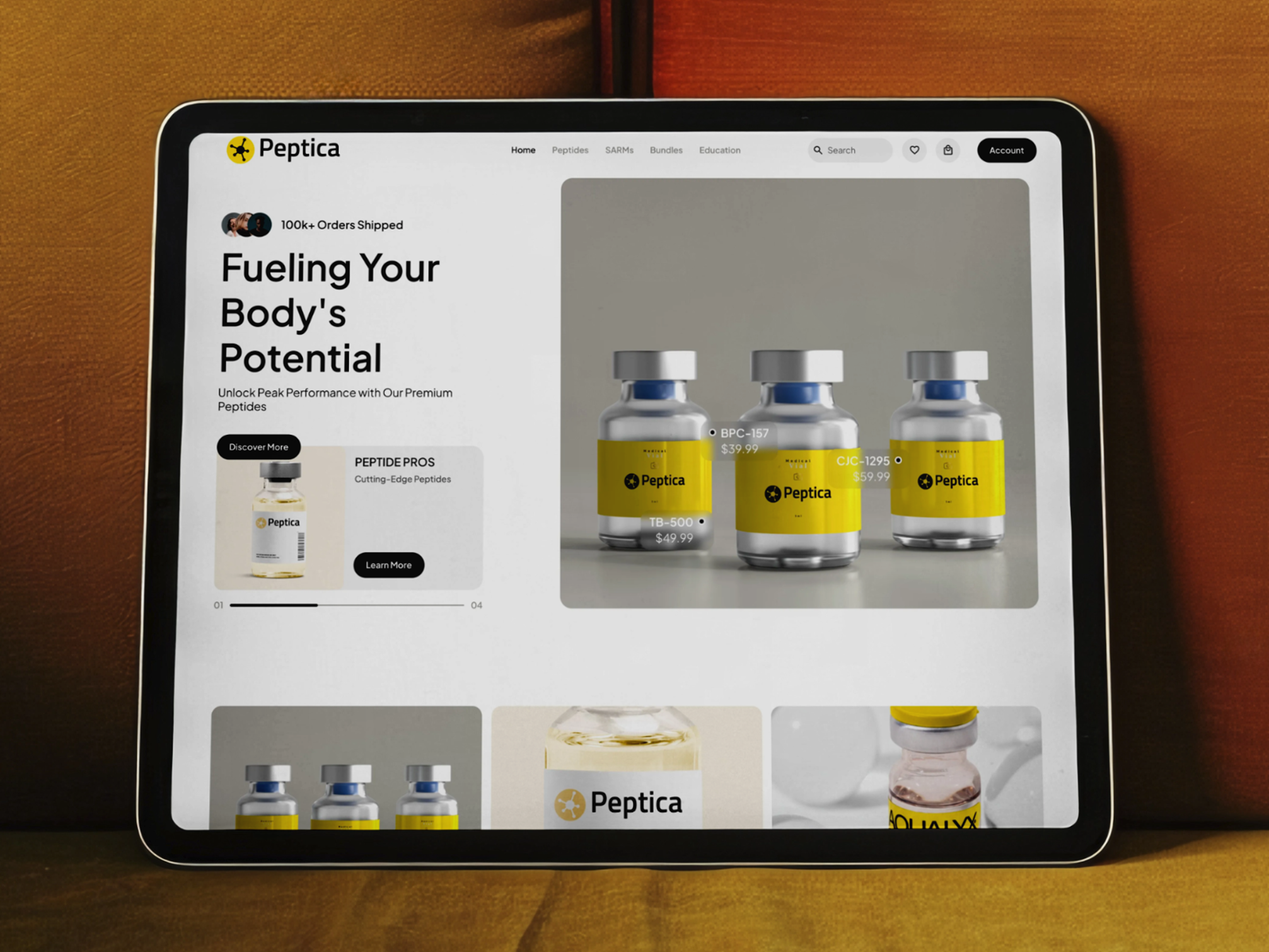 Example of Peptide & Biotech Website Design UI/UX
