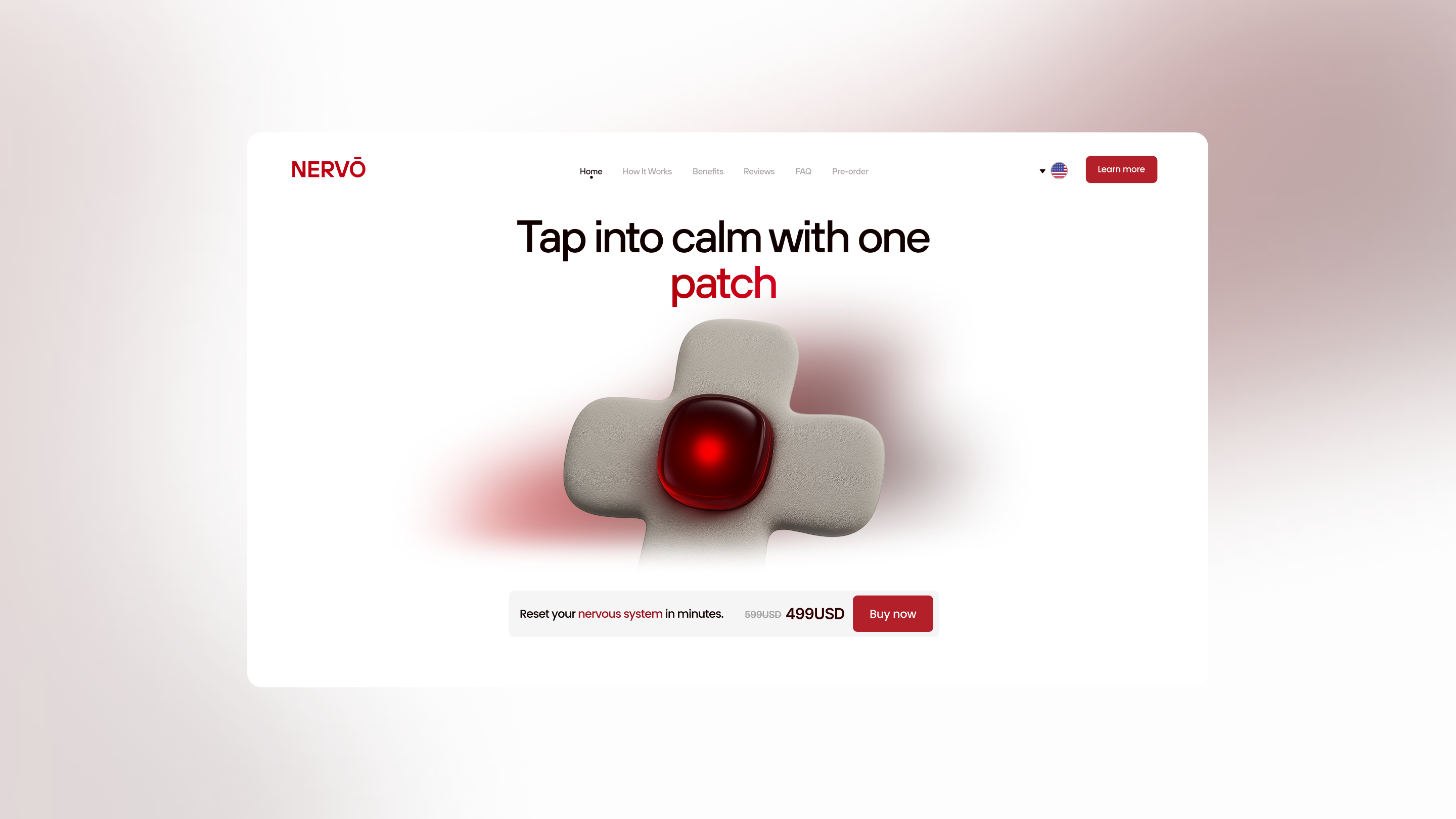 Nervō Patch | Product Landing Page branding clean digital product figma graphic design hero section landing page light ui logo minimal modern design typography ui ux uxui web design website