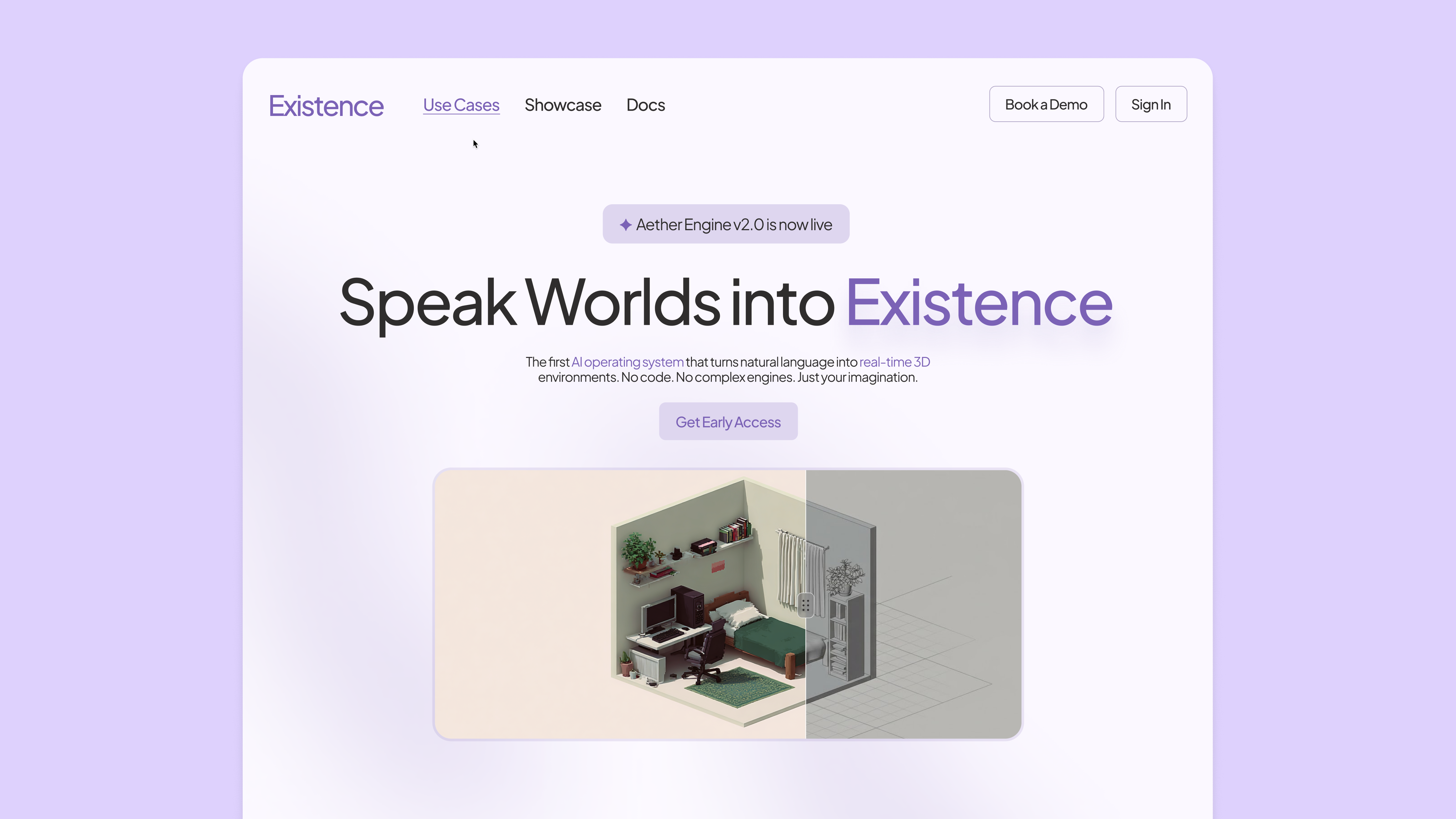 Existence | AI Product Landing Page