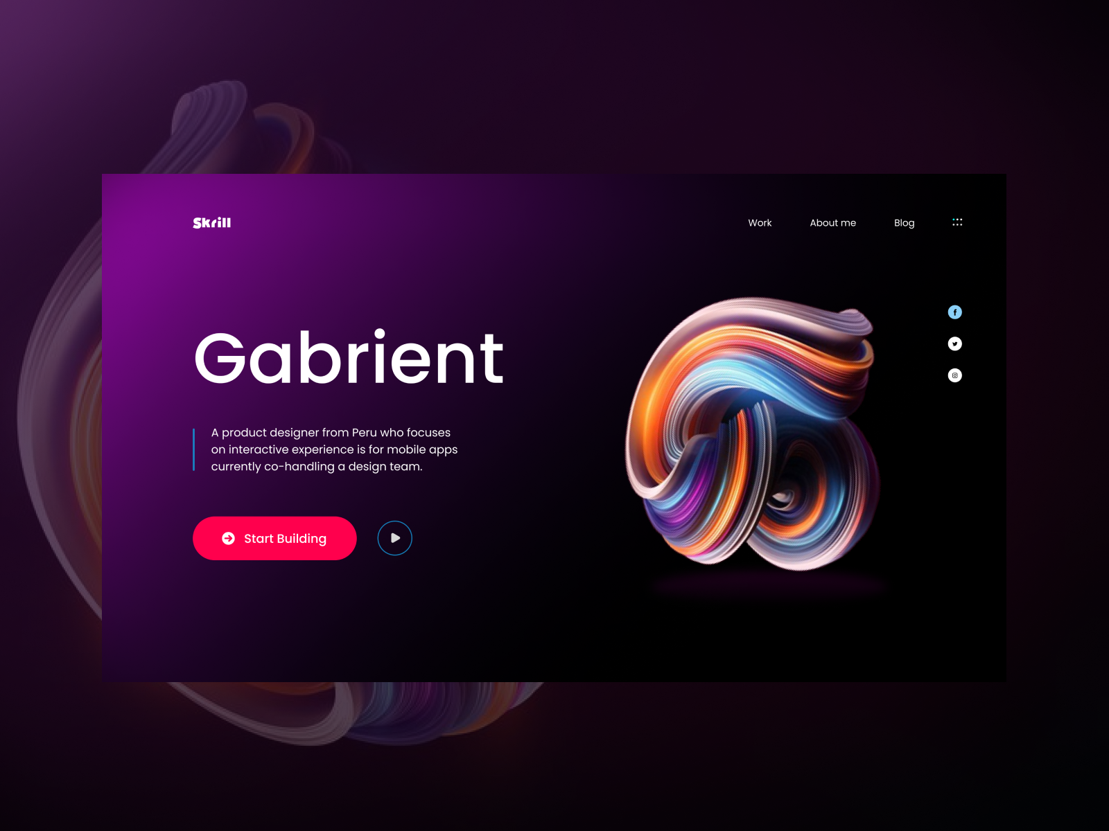 Example of Website Design Header section