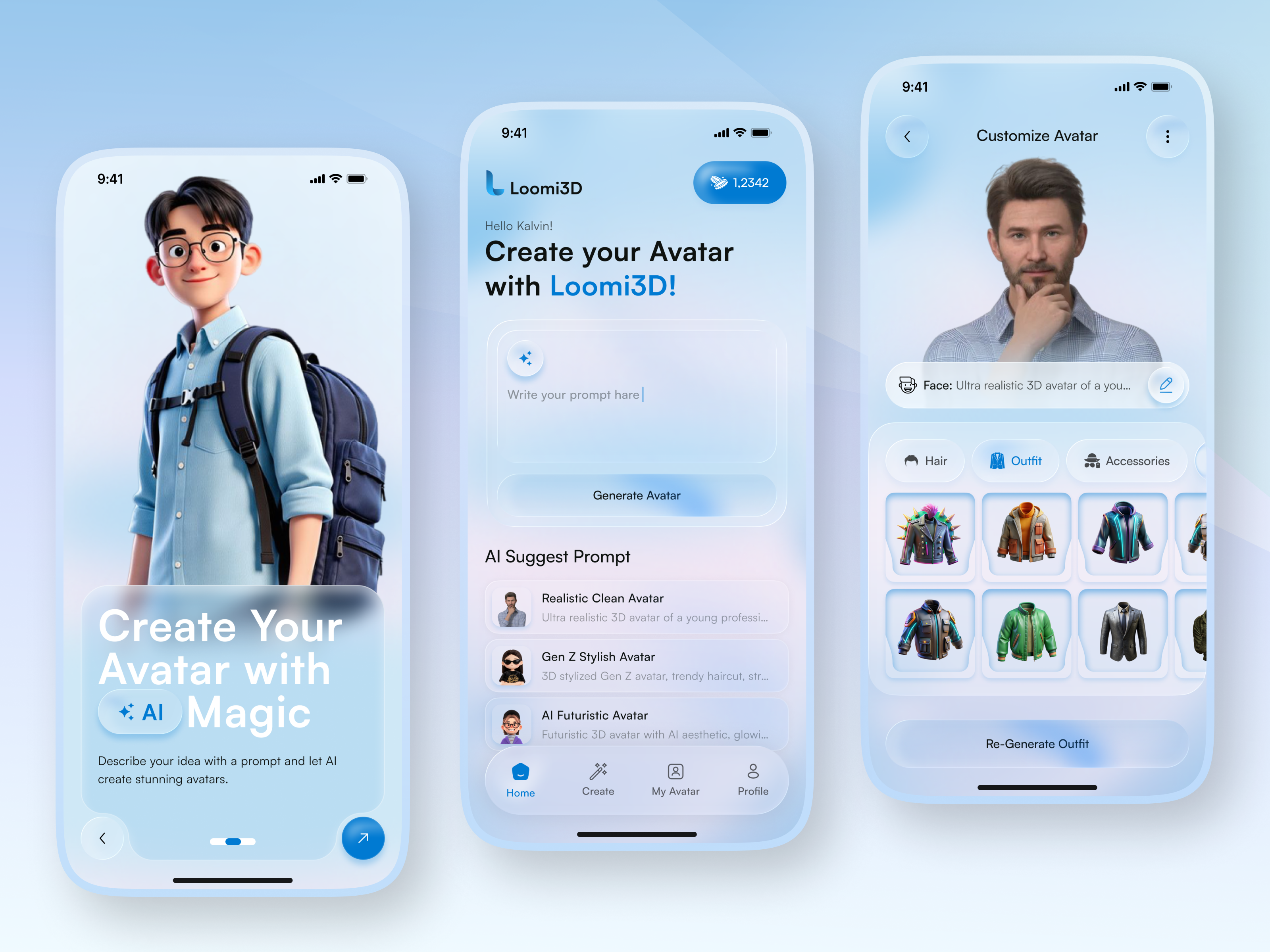Example of Avatar Builder App Design 