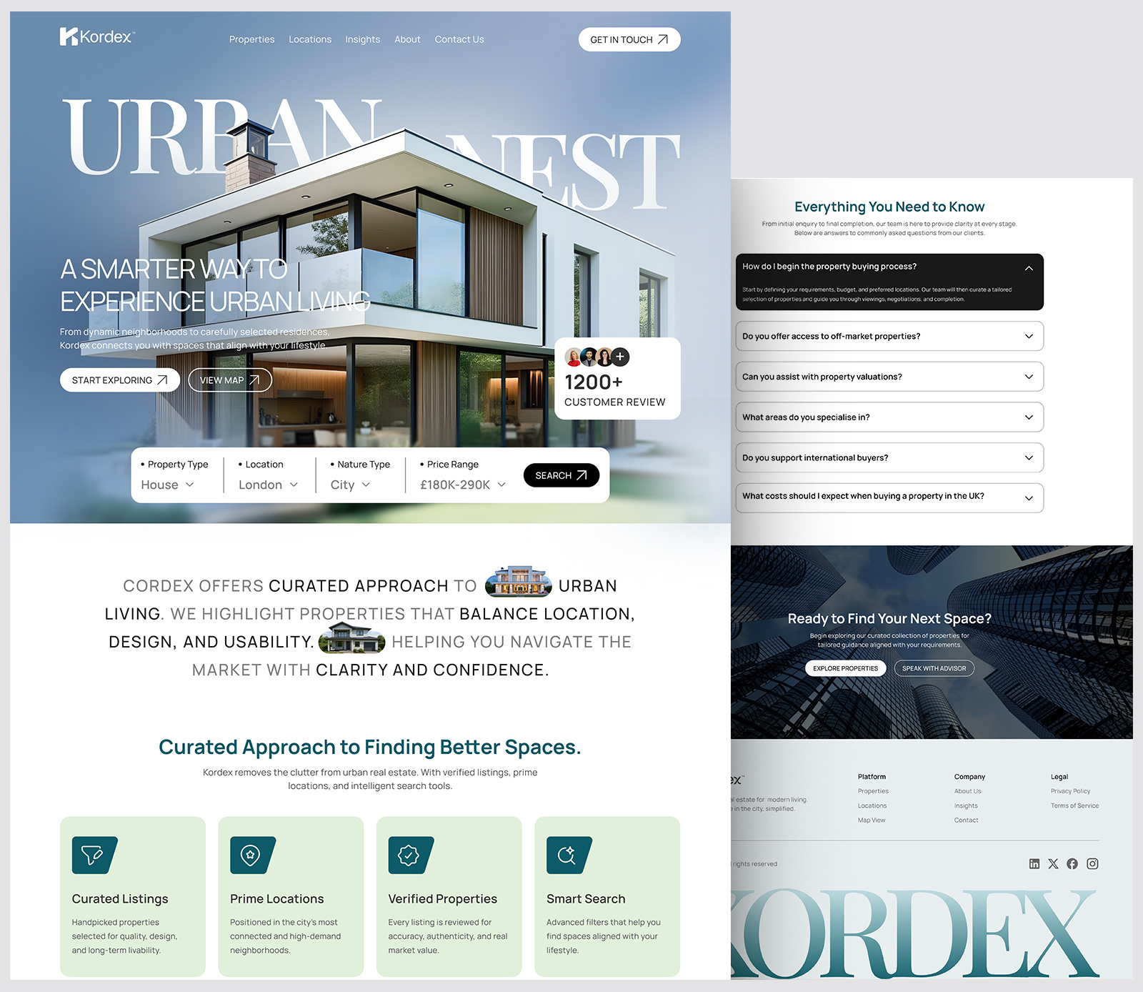 Example of Real Estate Website Landing Page Design