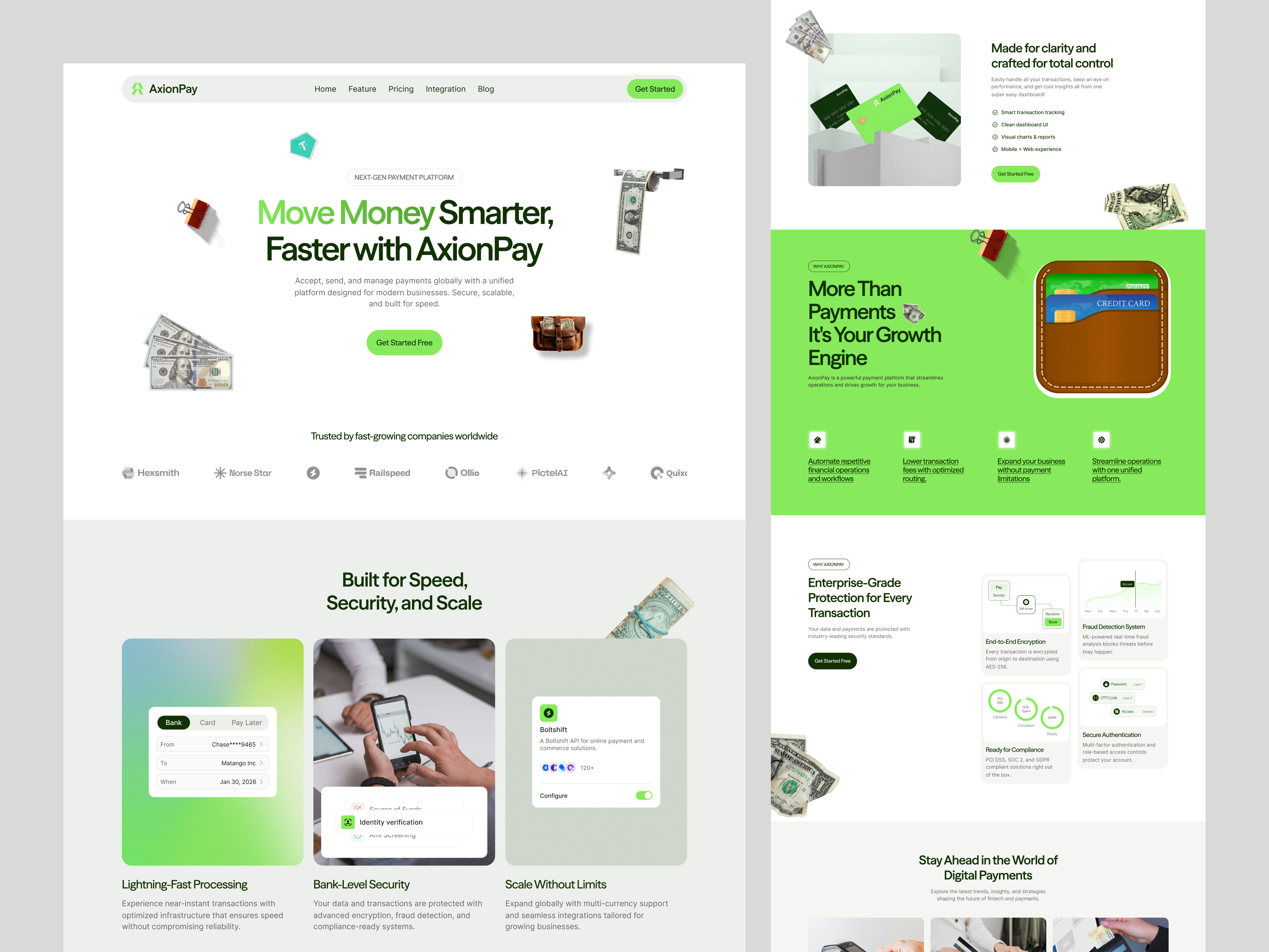 Example of Fintech Payment Solution SaaS Website Design