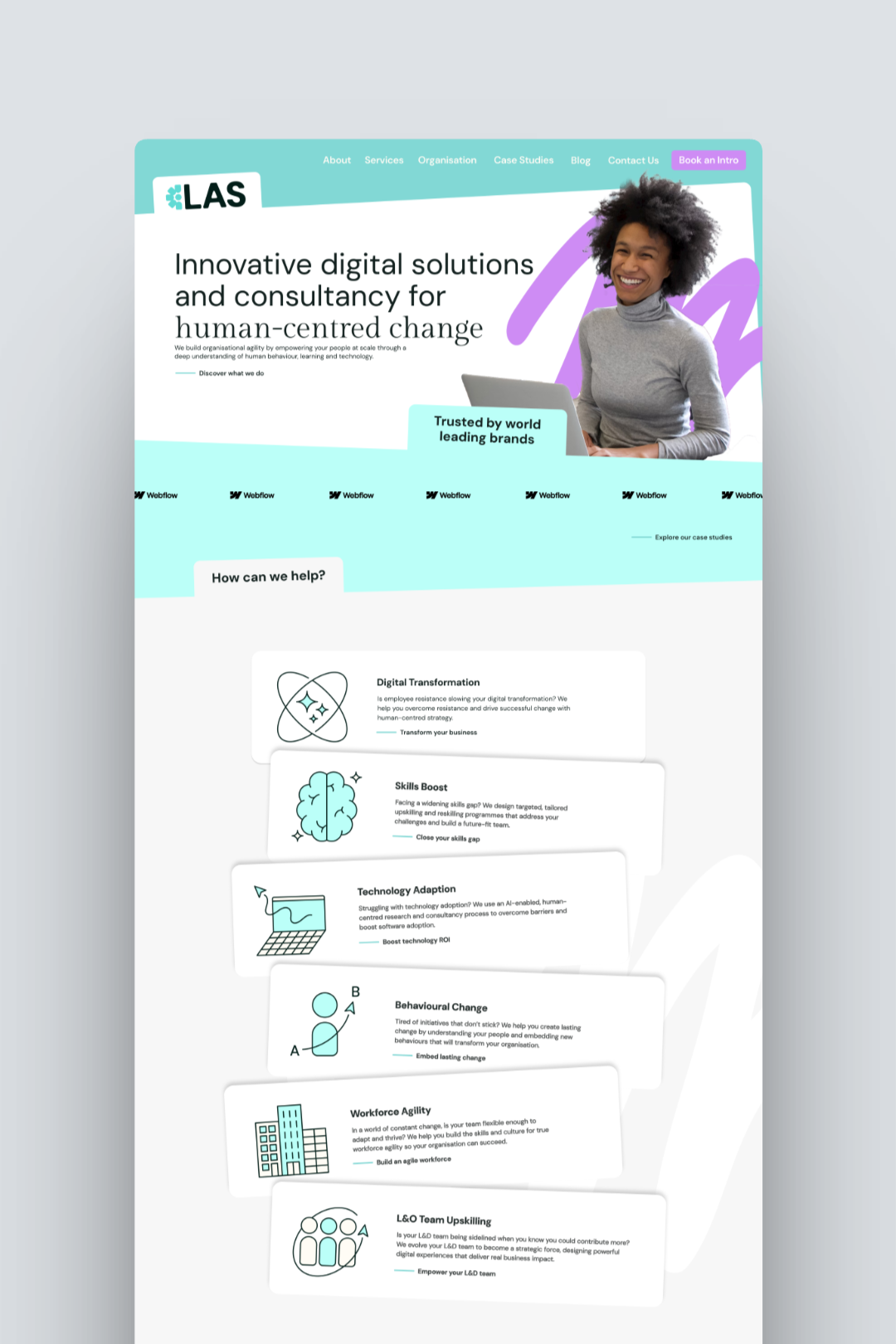 LAS Website design and development consultancy figma graphic design web design web development webflow