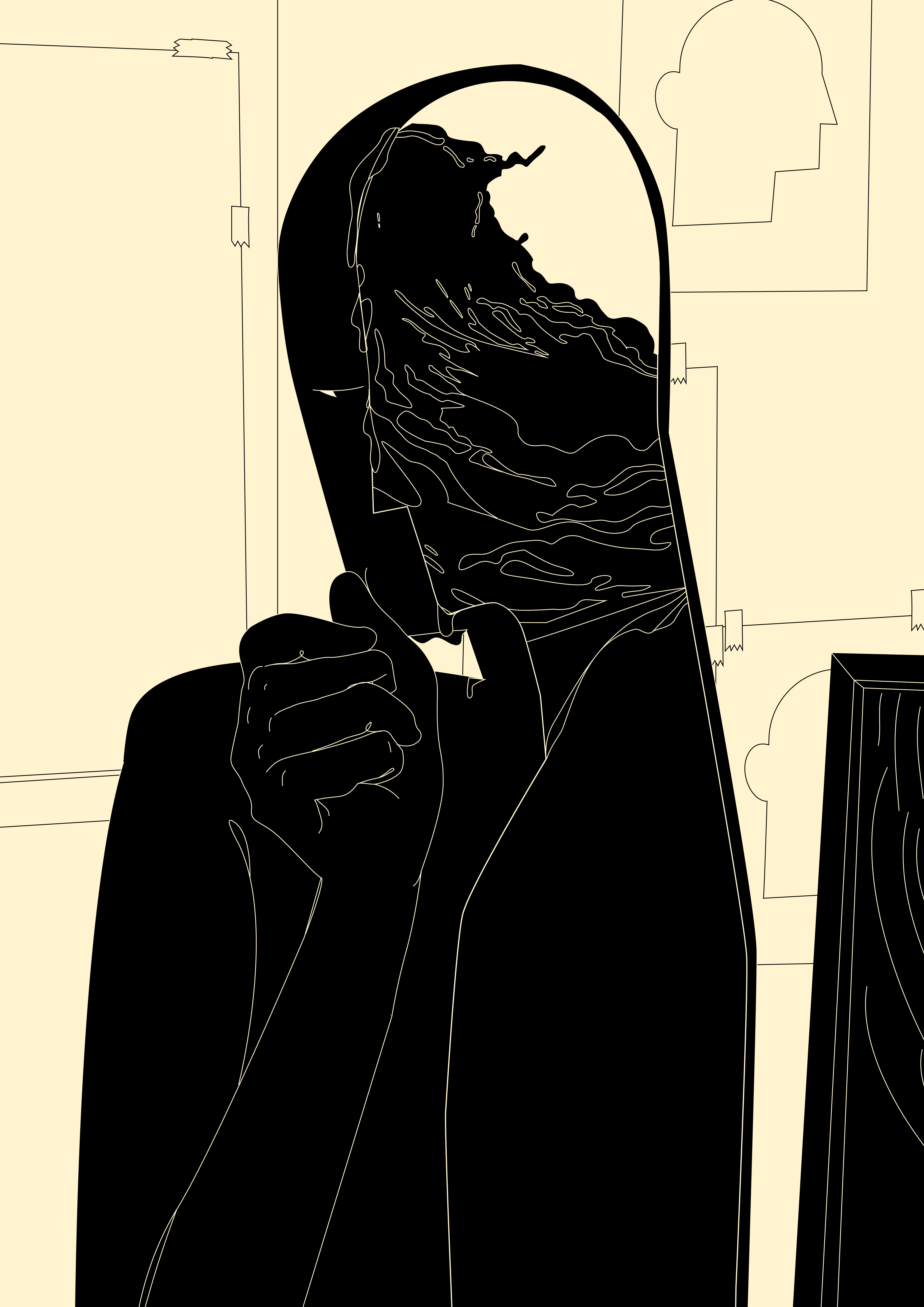 Deep thinking abstract composition conceptual illustration deep dive deep thinking design dual meaning editorial editorial illustration illustration inner self laconic lines minimal poster thinker thinking understanding self