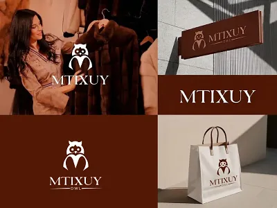 Mtixuy Owl - M + Owl Luxury Fashion Logo Design abstract logo creative logo creative logo concept custom typography logo elegant logo design exclusive branding fashion brand logo high end branding lettermark logo logo luxury aesthetic luxury brand identity luxury logo m letter logo minimal luxury minimalist design modern luxury logo monogram logo owl logo design unique brand mark