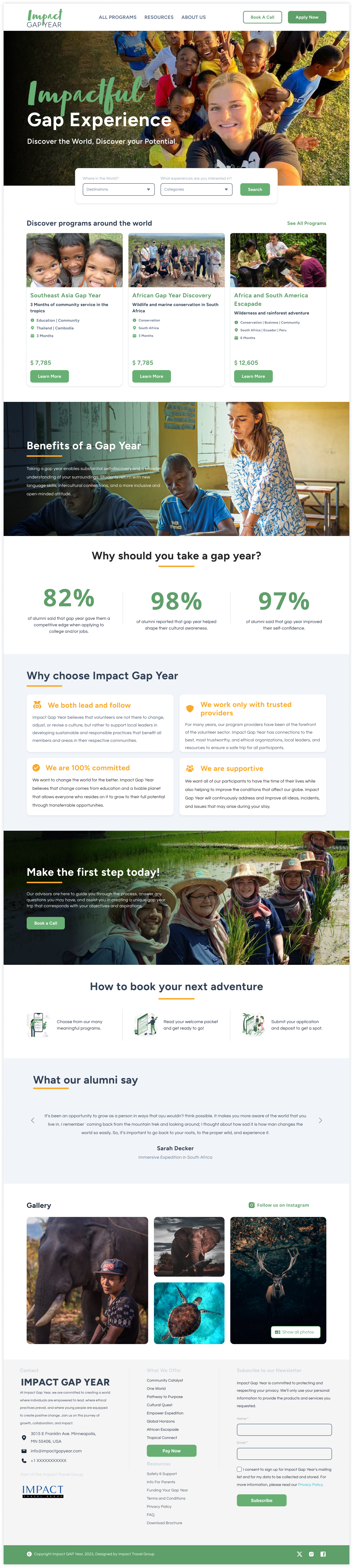 IMPACT GAP YEAR
Designing for adventure and purpose