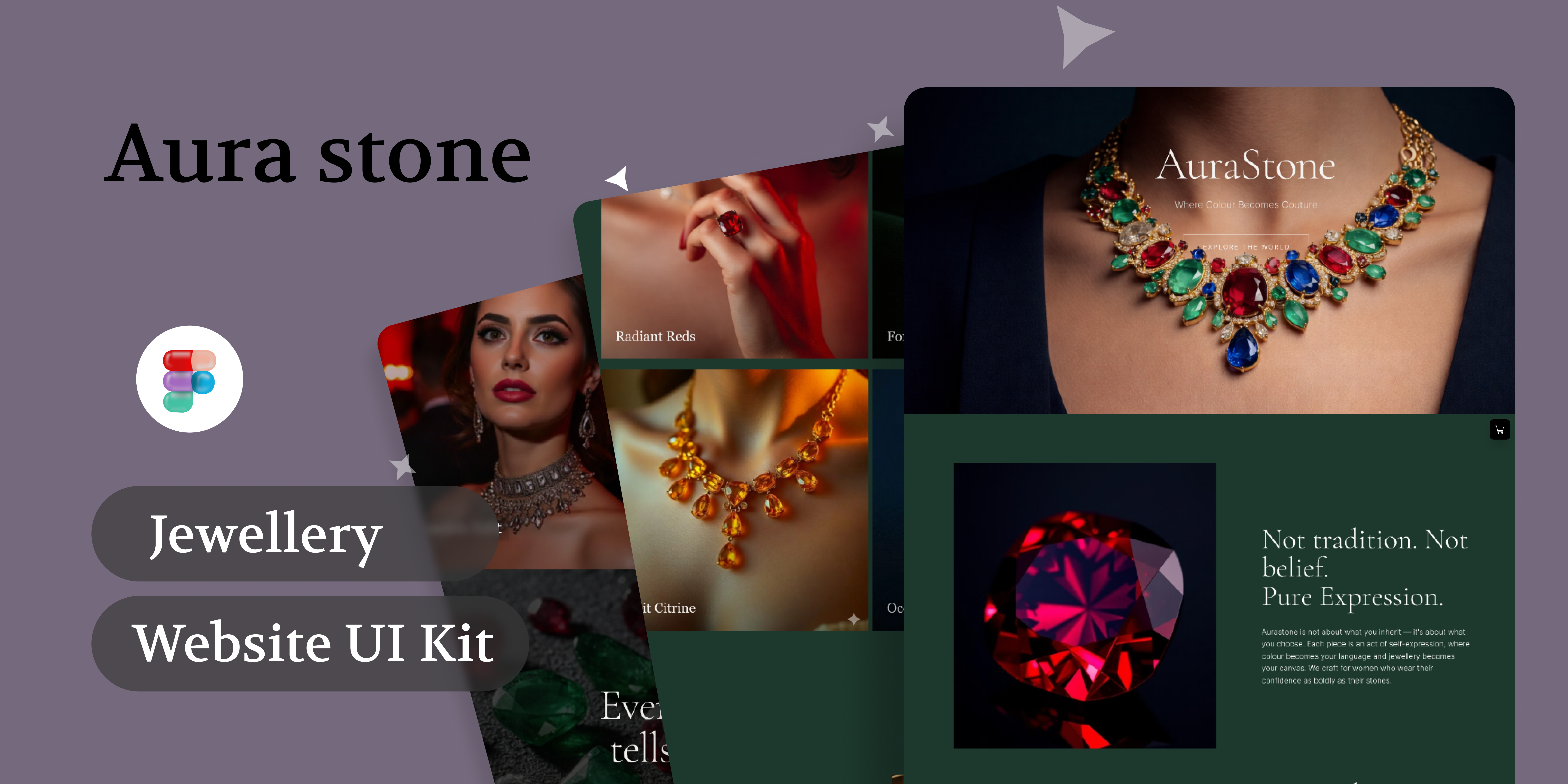 AuraStone – Jewelry Website UI Concept 💎 branding figma jewellery landing page ui ux website design