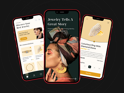 Jewelry Shop UI Kit app app design beauty designmint diamond ec ecommerce elegant emerald gold jewelry jewelryapp jewelrystore luxury palladium ringstore ruby silver titanium ui