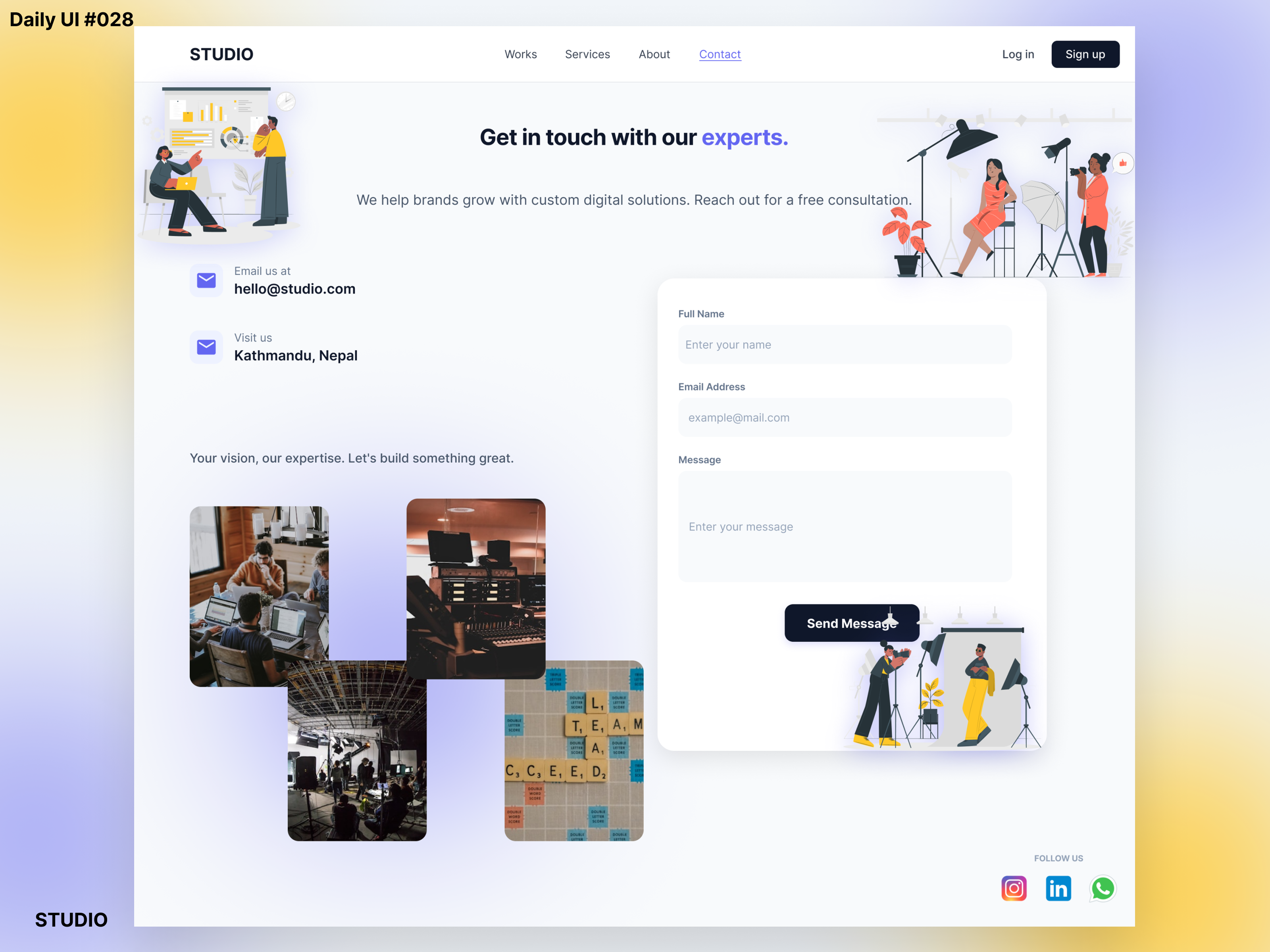Daily UI #028 - Minimal Agency Contact Page clean layout contact page dailyui figma figma design landing page modern web ui ux