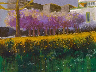 landscape art digital flower illustration impressionism landscape oil painting texture tree