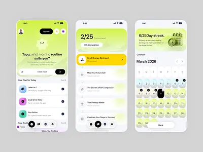 Habit Tracker Mobile App Design app design app design template application clean ui daily planner design habit app habit tracker health home screen mobile app mobile app design routine tracker services sleep task management tracker app design ui user interface web