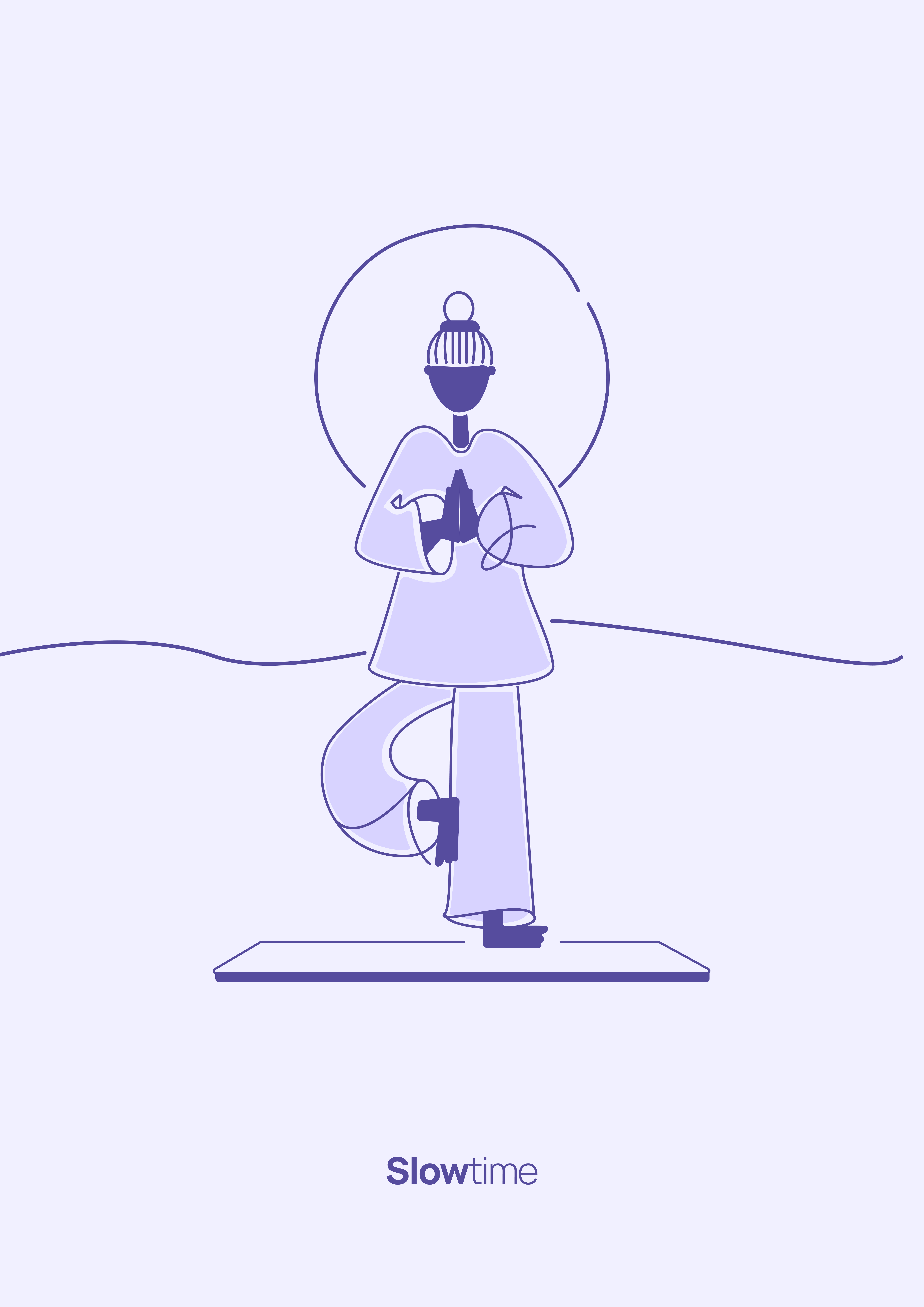 Fresh air - SlowTime balance graphic design illustration sun woman yoga zen