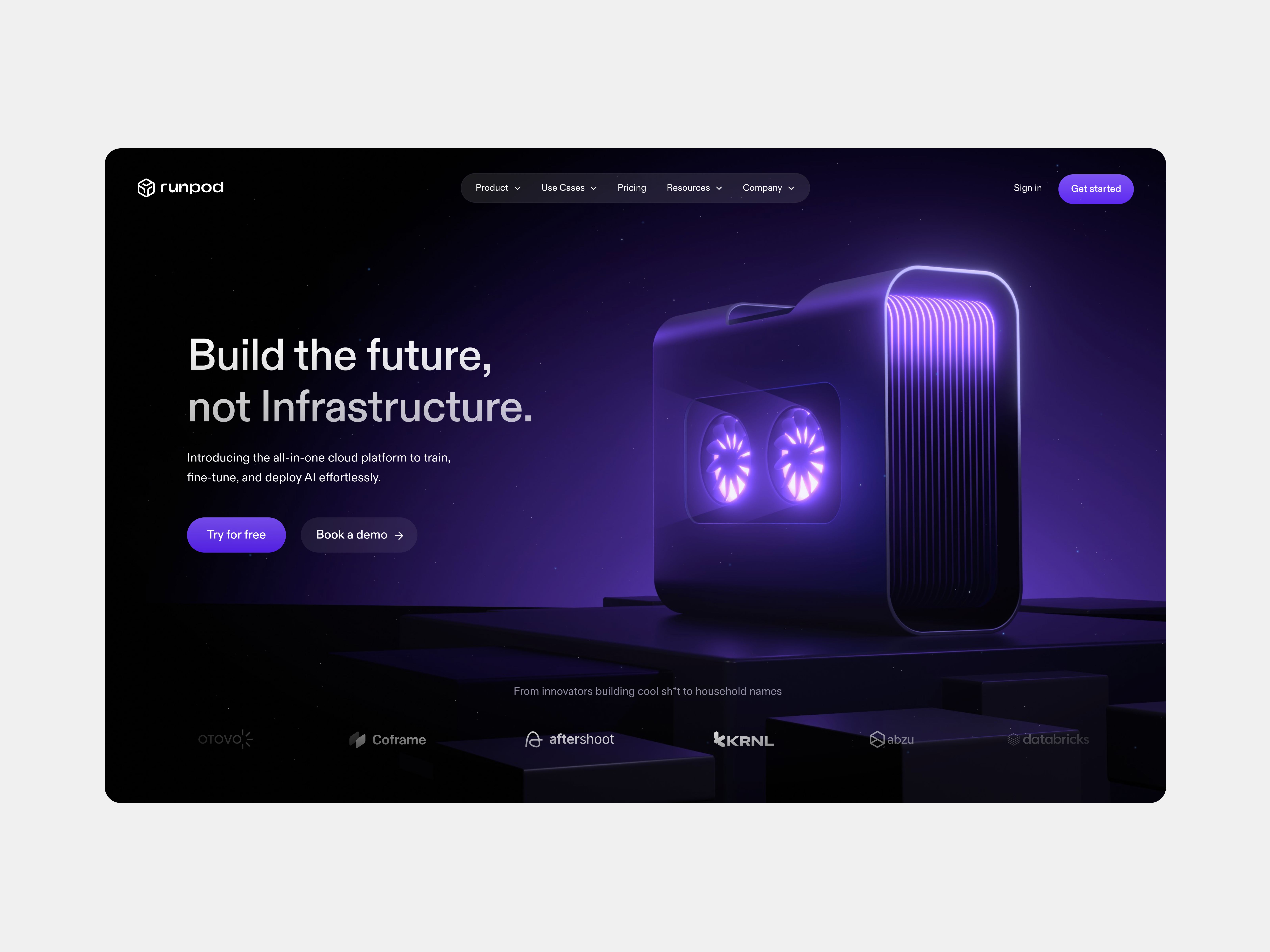 Runpod landing page