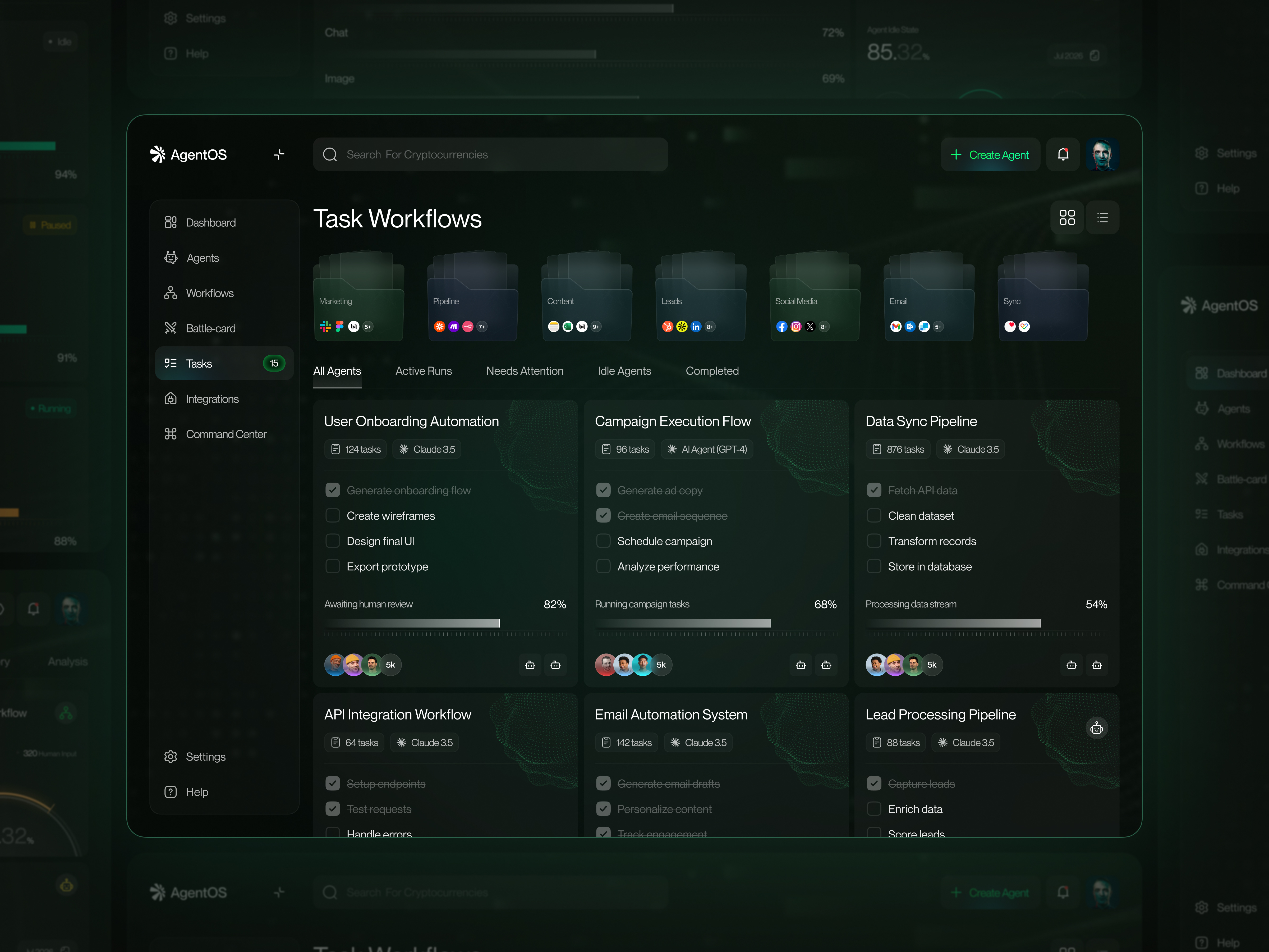 AI Task Workflow Dashboard | Automation System UI