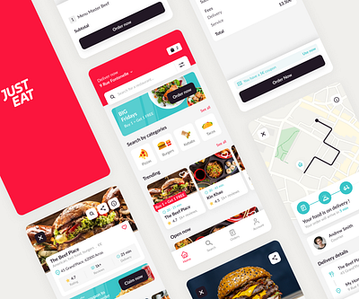 Just Eat - Delivery App Overhaul app application branding delivery delivery service design figma food food app graphic design logo overhaul rebranding ui ux