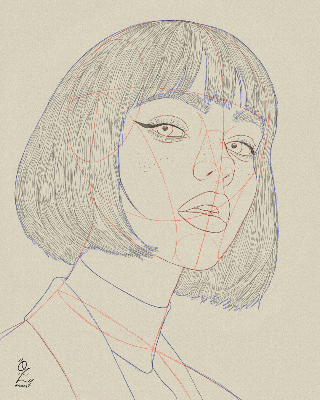 Model Drawing Sketch Study by Oz Galeano art arte boceto design dibujo digitalart drawing fanart illustration model ozgaleano portrait retrato sketch