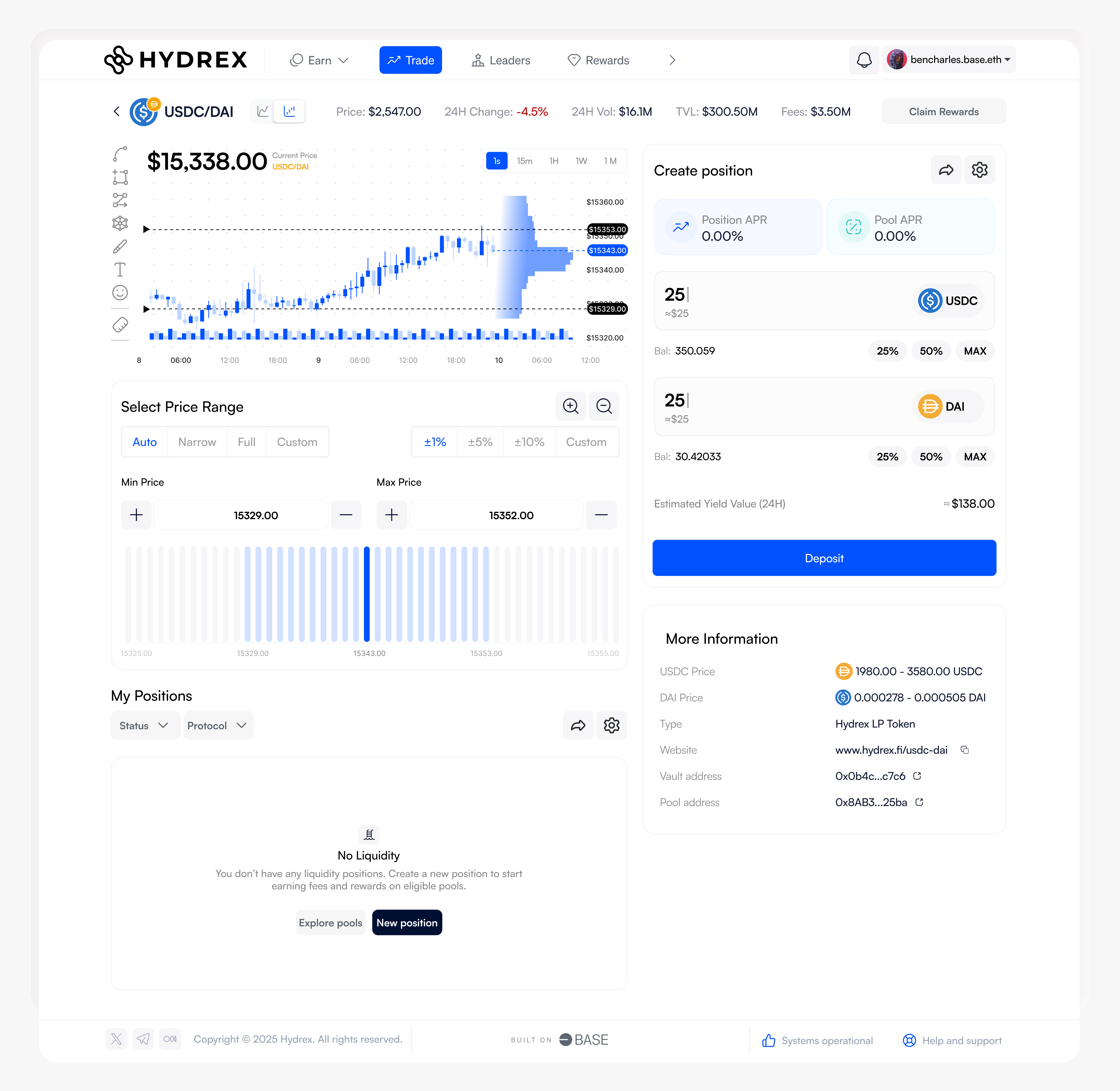HydrexFi Trading UI blockchain dapp defi trading ui web3