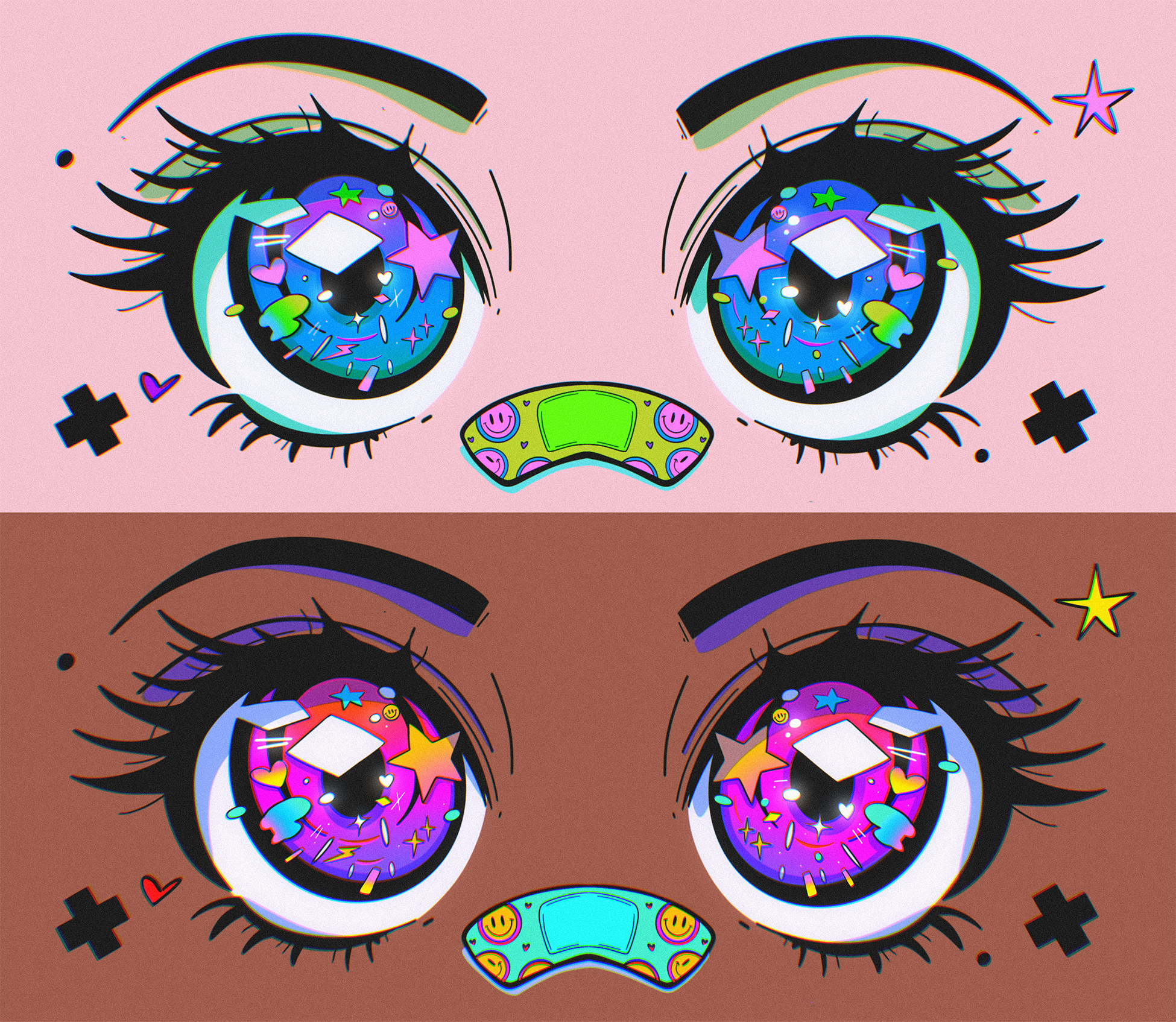 Eyes abstract anime design illustration ipad pro poster texture