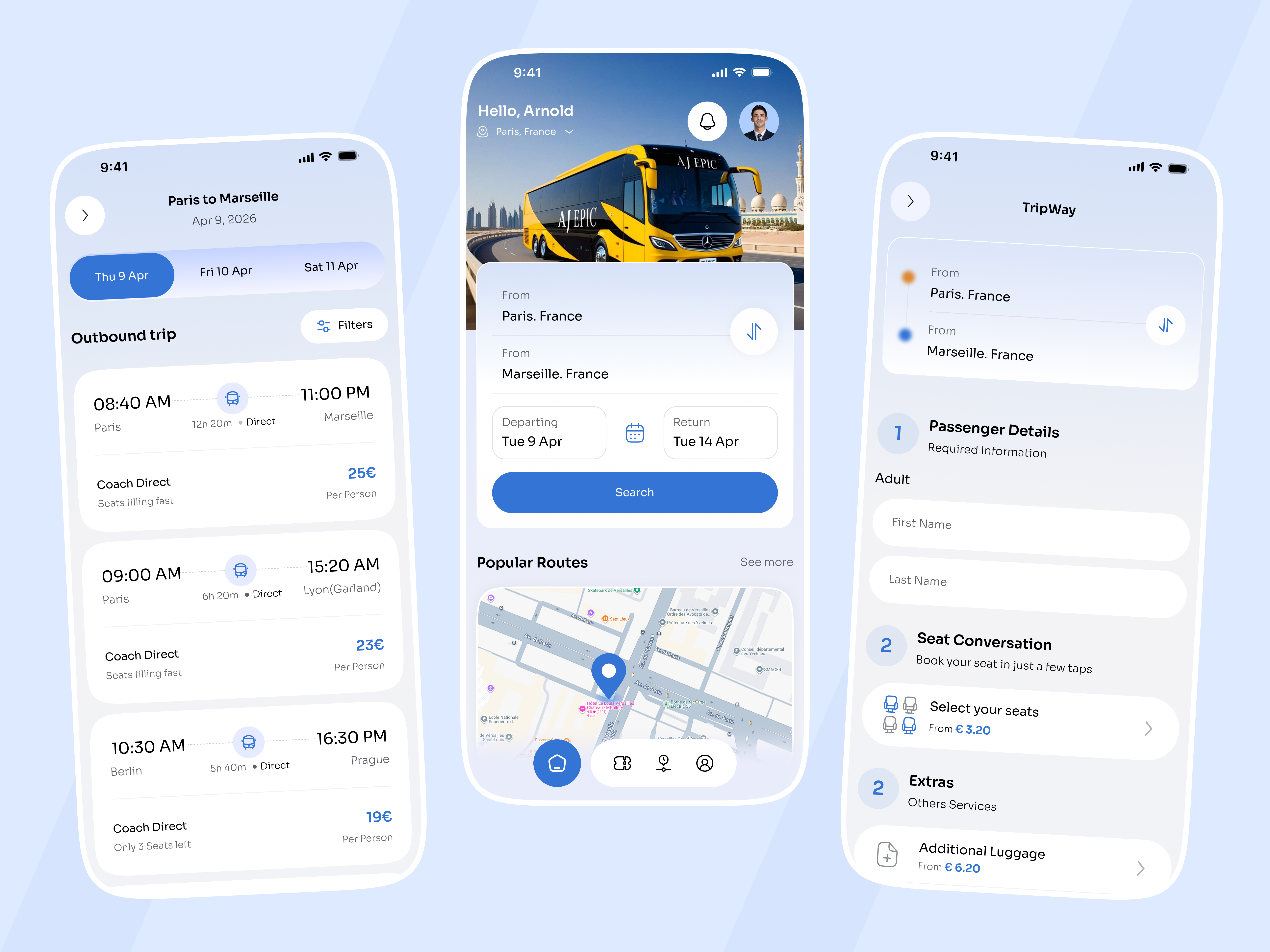 Next-Gen Bus Booking Mobile App UI