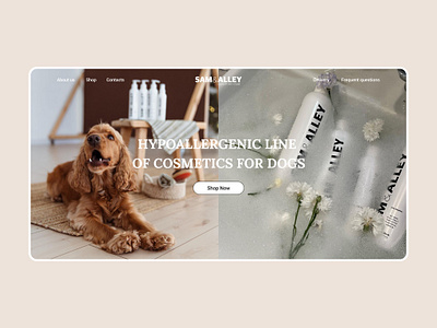 Main page pet shop e-commerce design e commerce landing page minimalism petshopdesign ui ux uxui