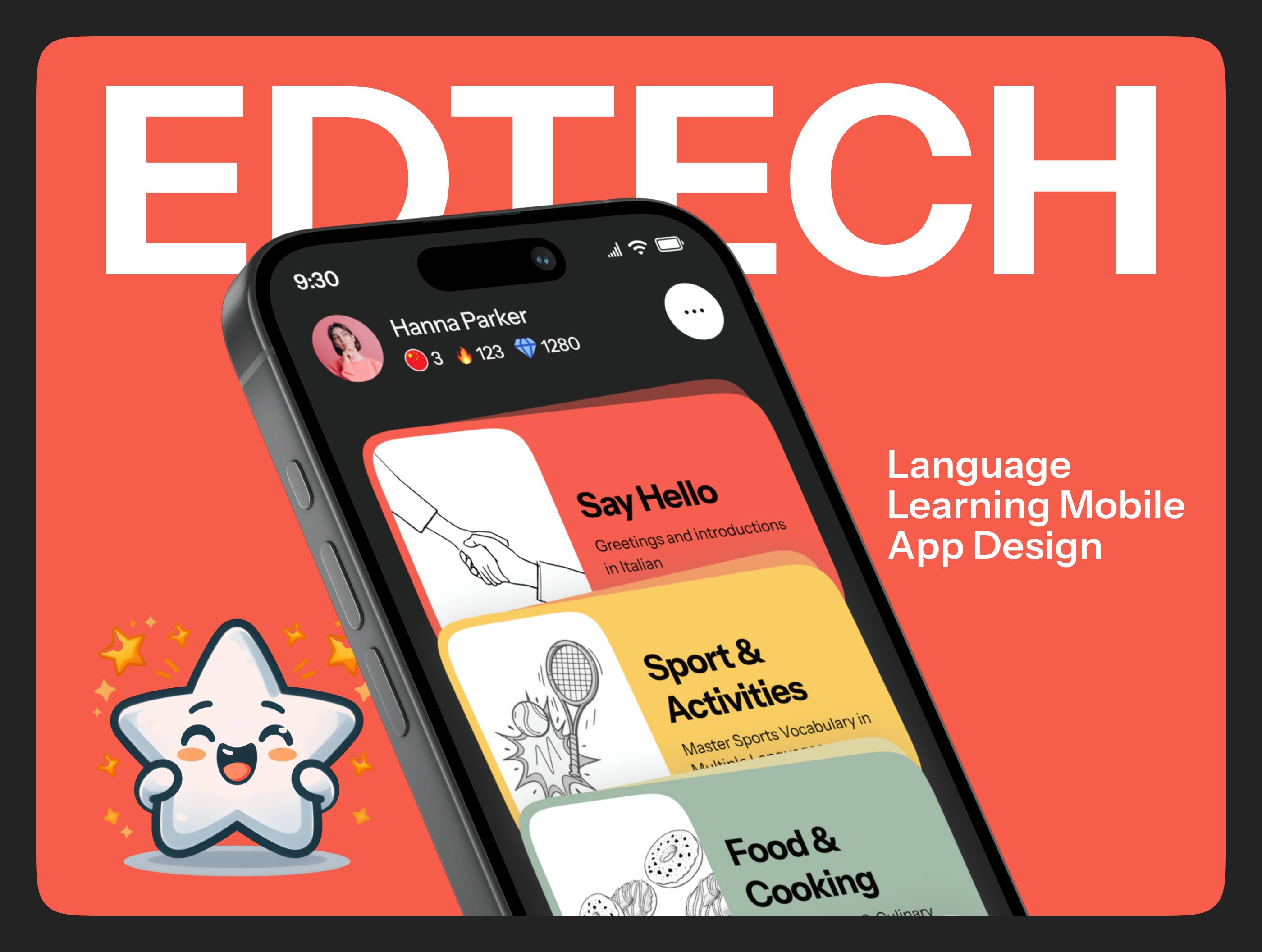 AI Language Learning App UI UX | Gamified EdTech Mobile Design ai app design ai language learning analytics ui app onboarding dashboard ui edtech app gamification design language app ui learning app design mobile app ui ux design