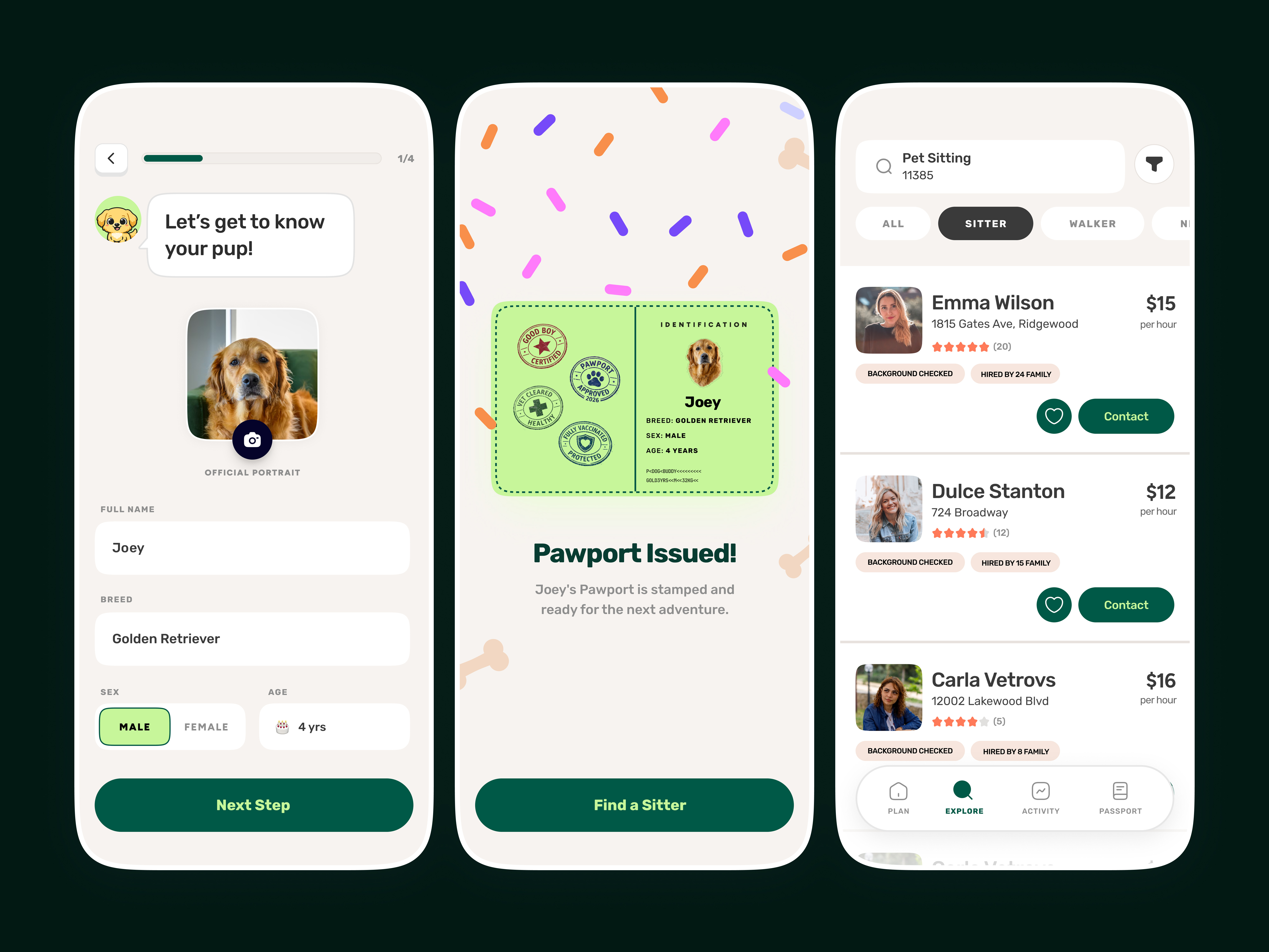 Example of Pet Sitter & Walker Marketplace App