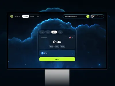 CloudX - Crypto Dashboard | Buy Crypto bitcoin buy crypto crypto crypto dashboard cryptocurrency dark mode design ethereum exchange financial product trade trading web web3