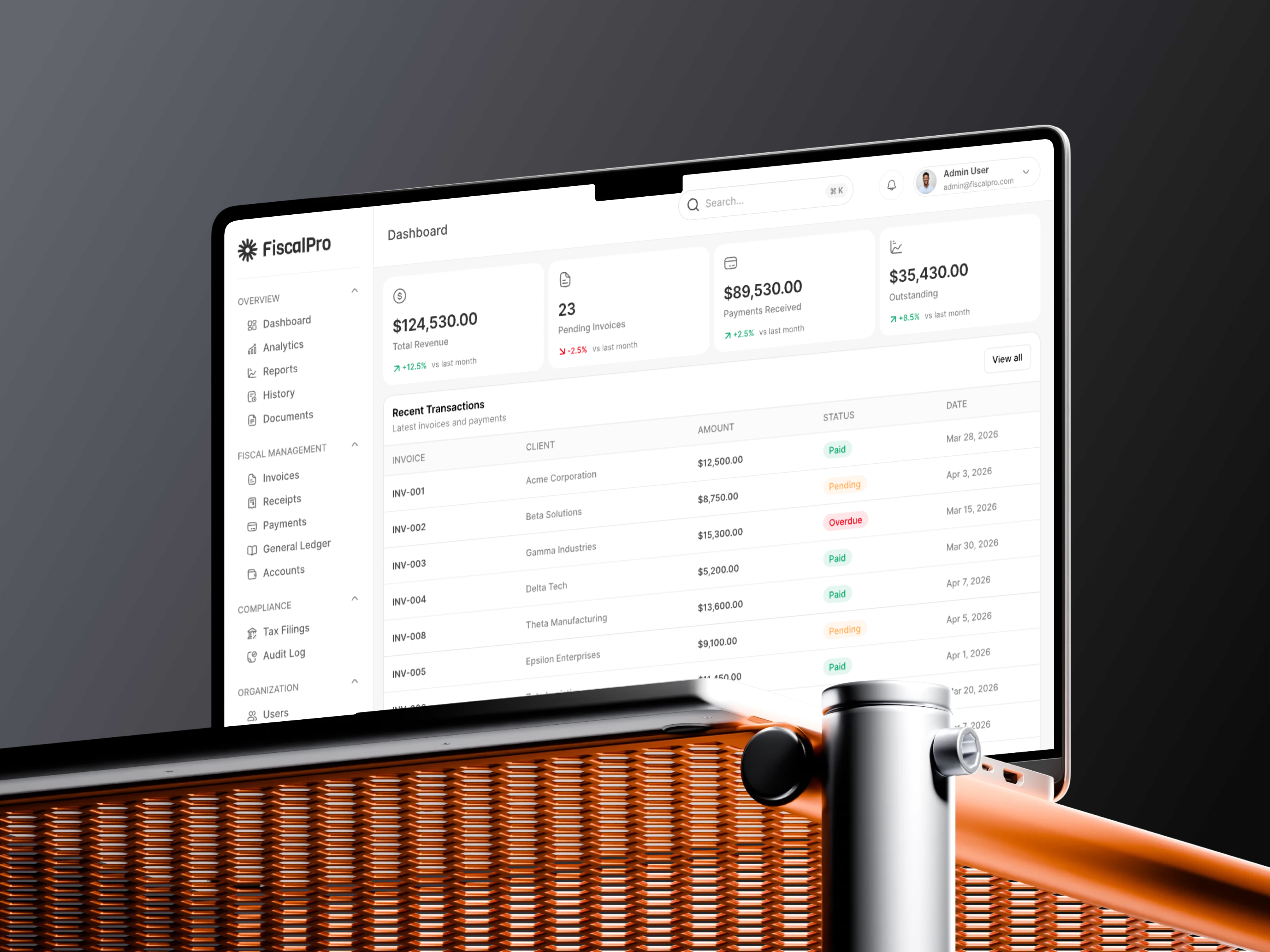 Example of Web App / Dashboard Design