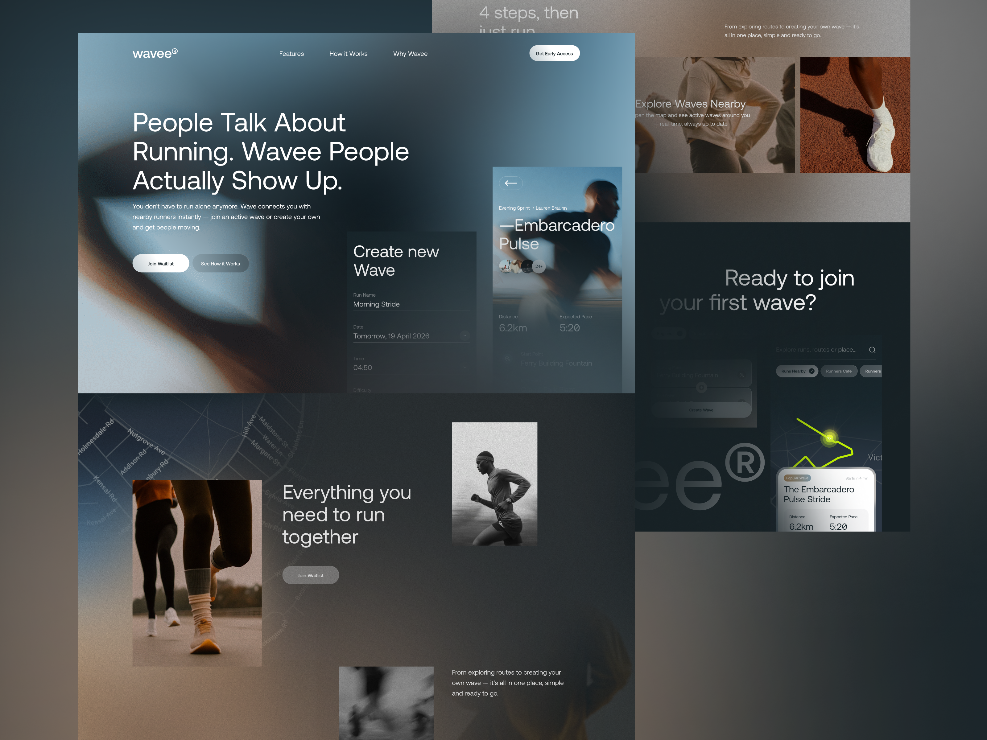 Wavee Live Run Sessions – Landing Page Concept