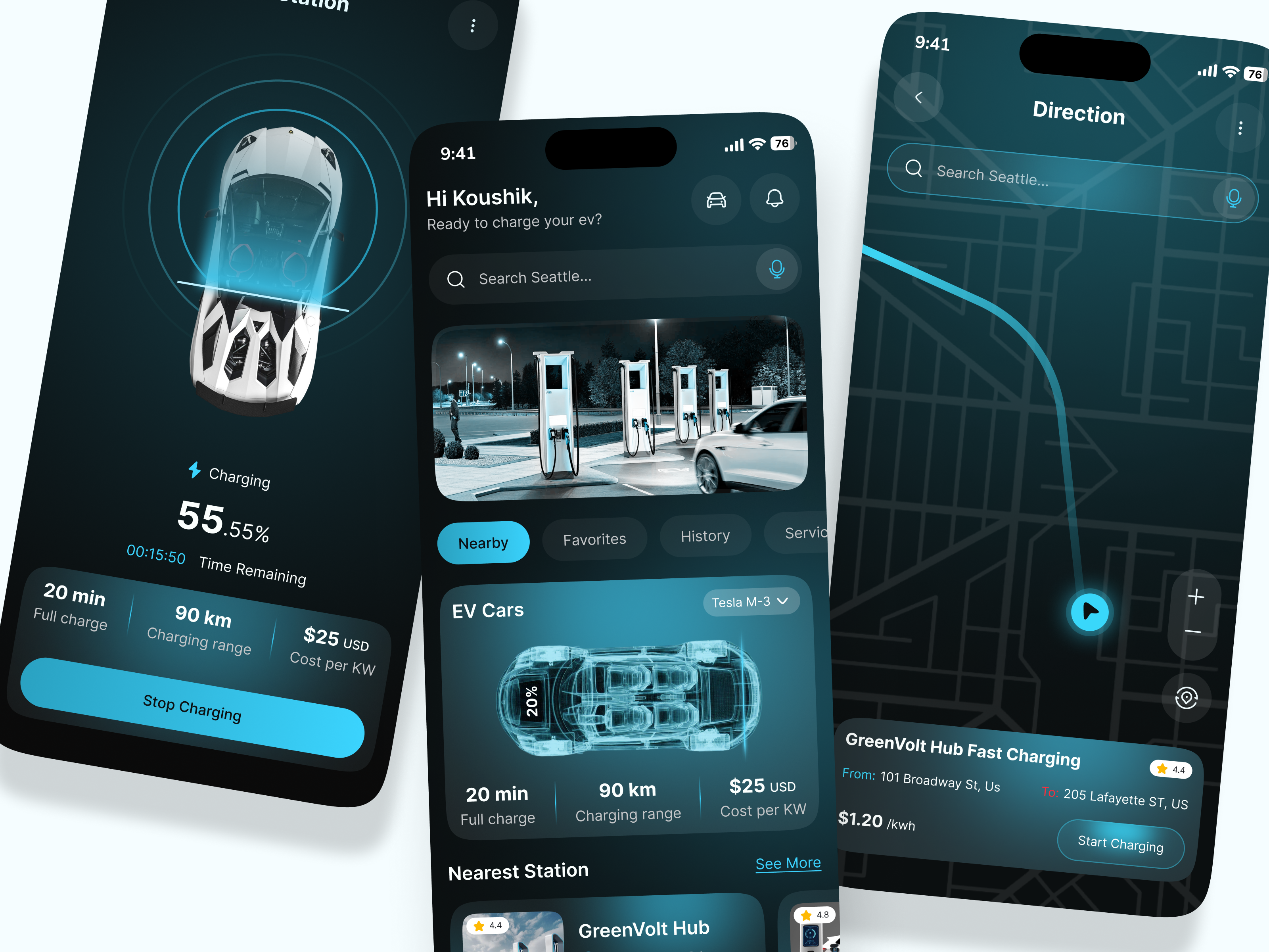 EV Charging App UI – Smart Electric Vehicle Experience