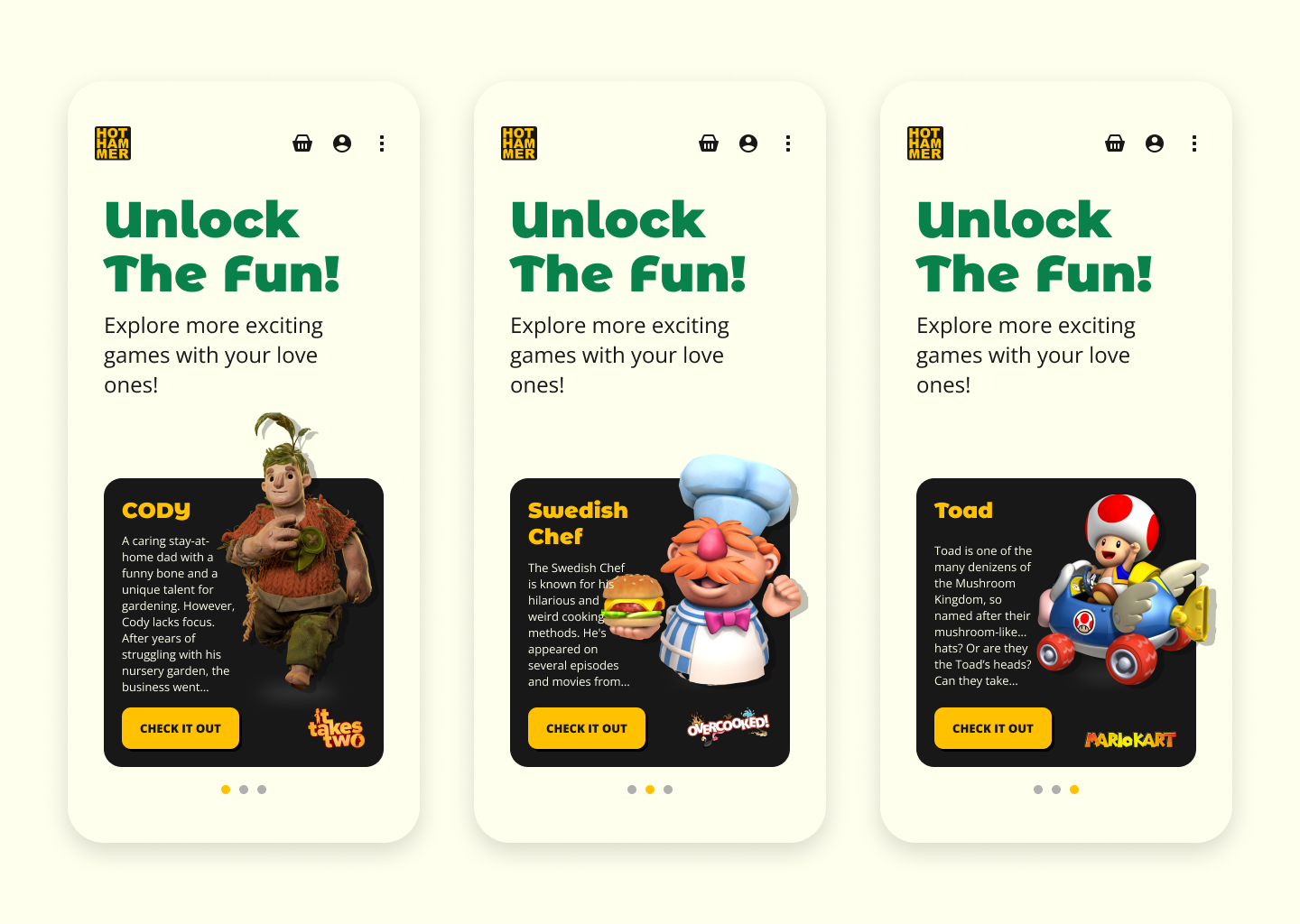 UI Game Concept - Hot Hammer Games