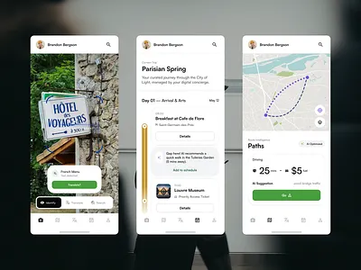 AI-Powered Journey Planner Mobile UI ai app discover location maps mobile planner smart travel trip ui ux