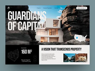 Luxury Real Estate Website UI Design architecture creative direction design inspiration digital design interface design landing page luxury design minimal design modern ui premium design product design property website real estate startup design ui design ui ux ux design web design web ui website ui