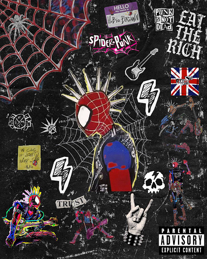 Spider-Punk Grunge Poster