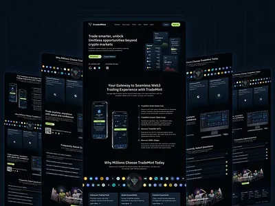 Next-Gen Web3 Trading Platform — TradeMint. analytics ui clean crypto ui defi fintech modern product design prototyping responsive saas dashboard startup tech startup token swap trading ui ux design web3 web3 wallet