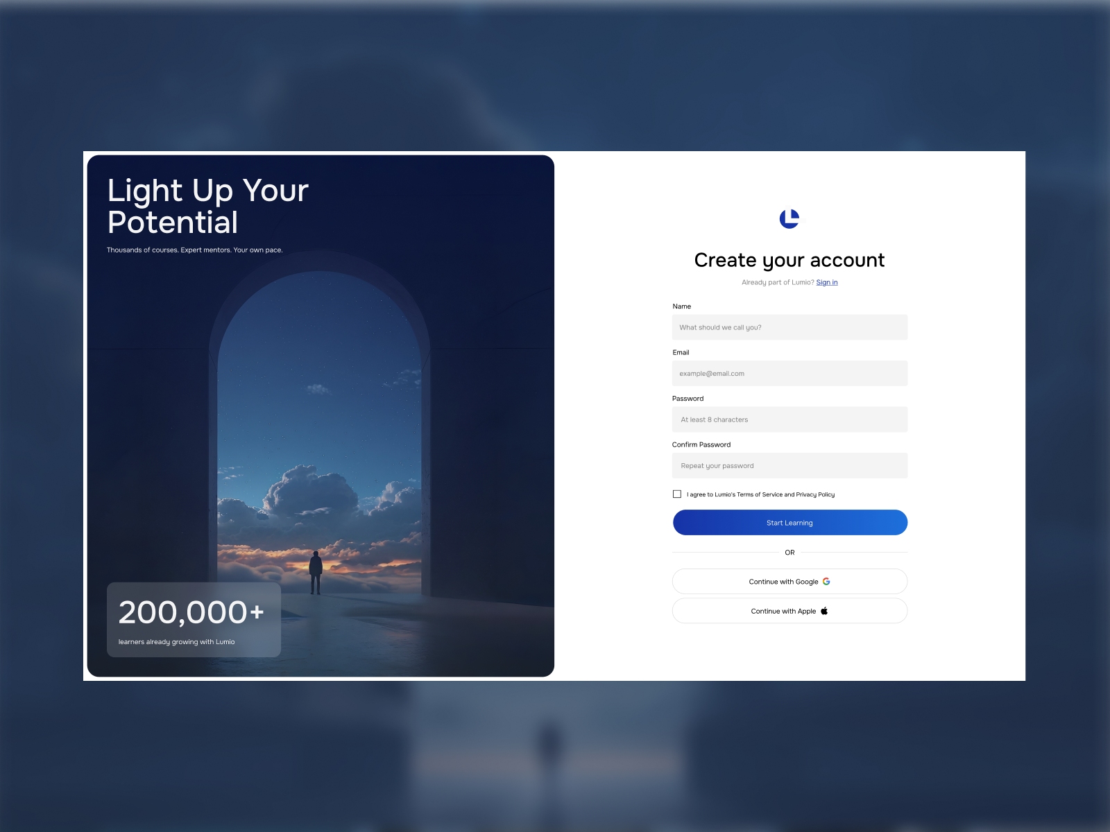 Registration UI