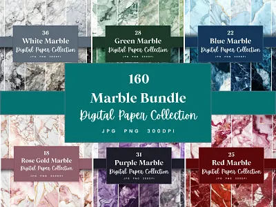 Multicolor Marble Digital Paper Bundle blue and grey commercial use digital paper digital texture green and red marble foil marble overlay marble pack marble pattern printable background purple and pink scrapbook paper seamless marble