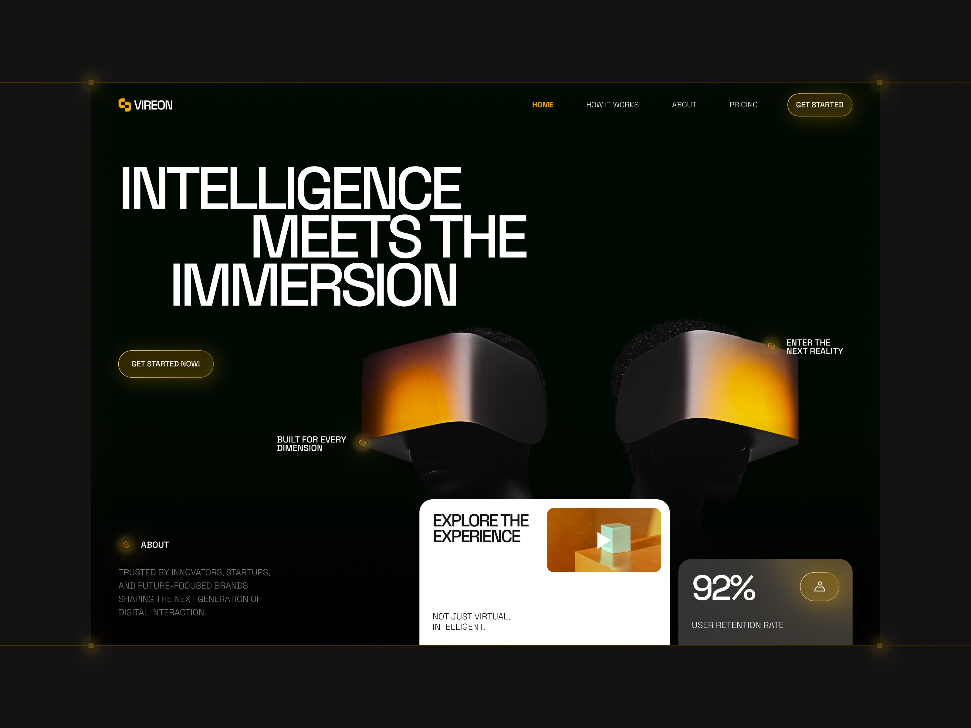 VIREON - AR/VR Website Design ai ar landing page ar website landing page ui design virtual reality vr landing page vr website web web design website website design