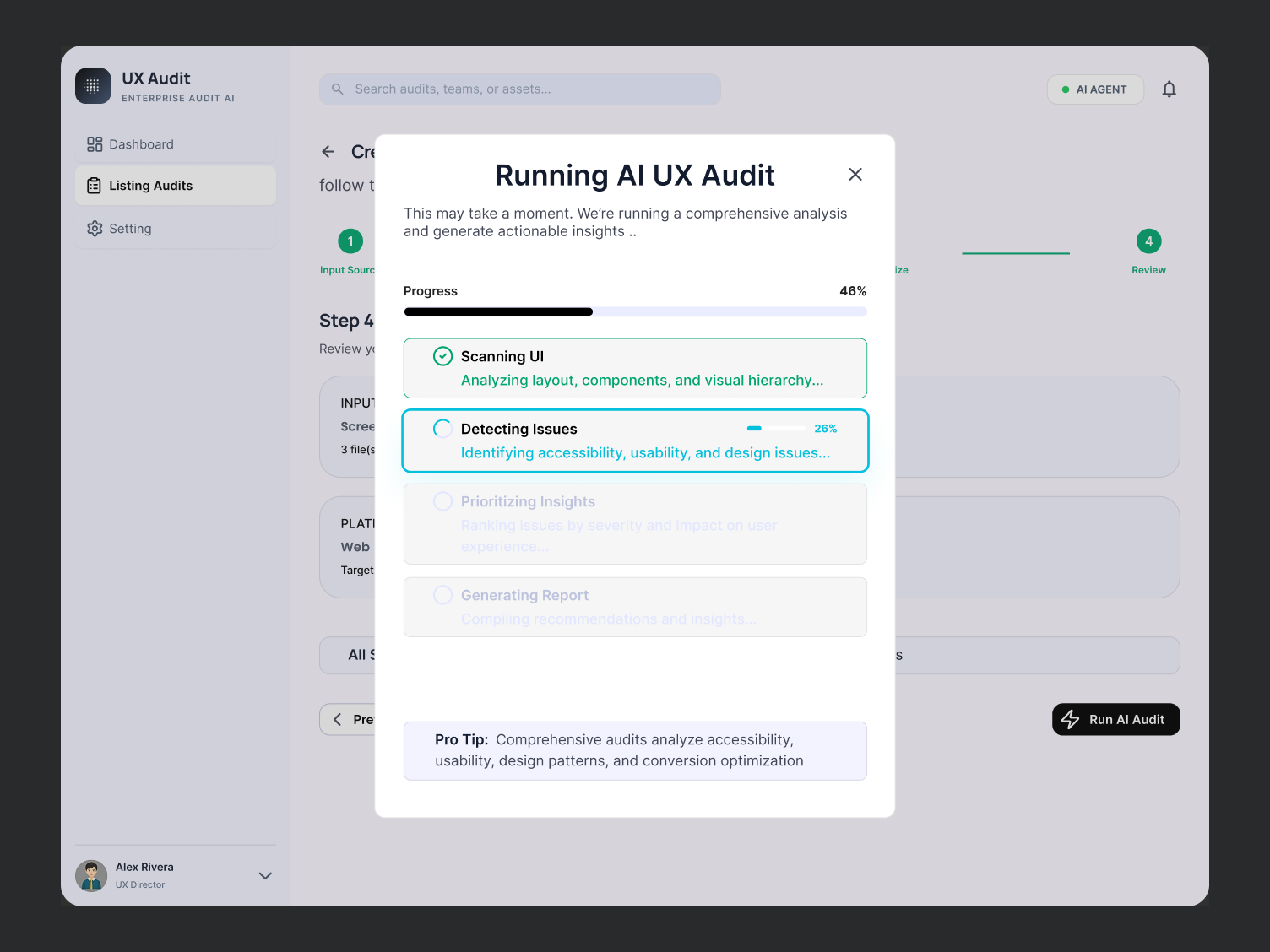 Running your AI UX audit - Modal
