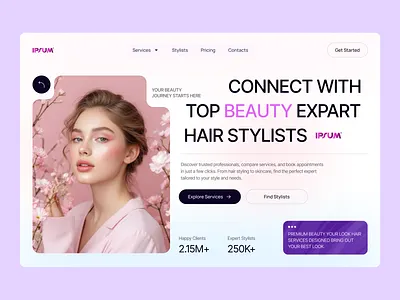 Beauty & Hair Stylist Marketplace Website UI beauty beauty marketplace beauty website booking booking website design hair hair stylist hairstyle landing page marketplace marketplace design platform product salon salon website ui web website ui