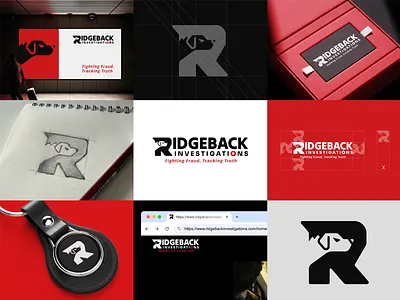Ridgeback Investigations. Visual identity brand brand design brand designer brand identity branding branding design branding designer dog dog logo logo logo design logo designer logodesign logodesigner logotype r r logo visual identity
