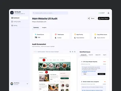 AI UX Audit Results - Your AI UX audit is ready aiux designsystems designthinking interactiondesign productanalytics productdesign saasdesign uidesign userexperience uxaudit uxdesign uxresearch